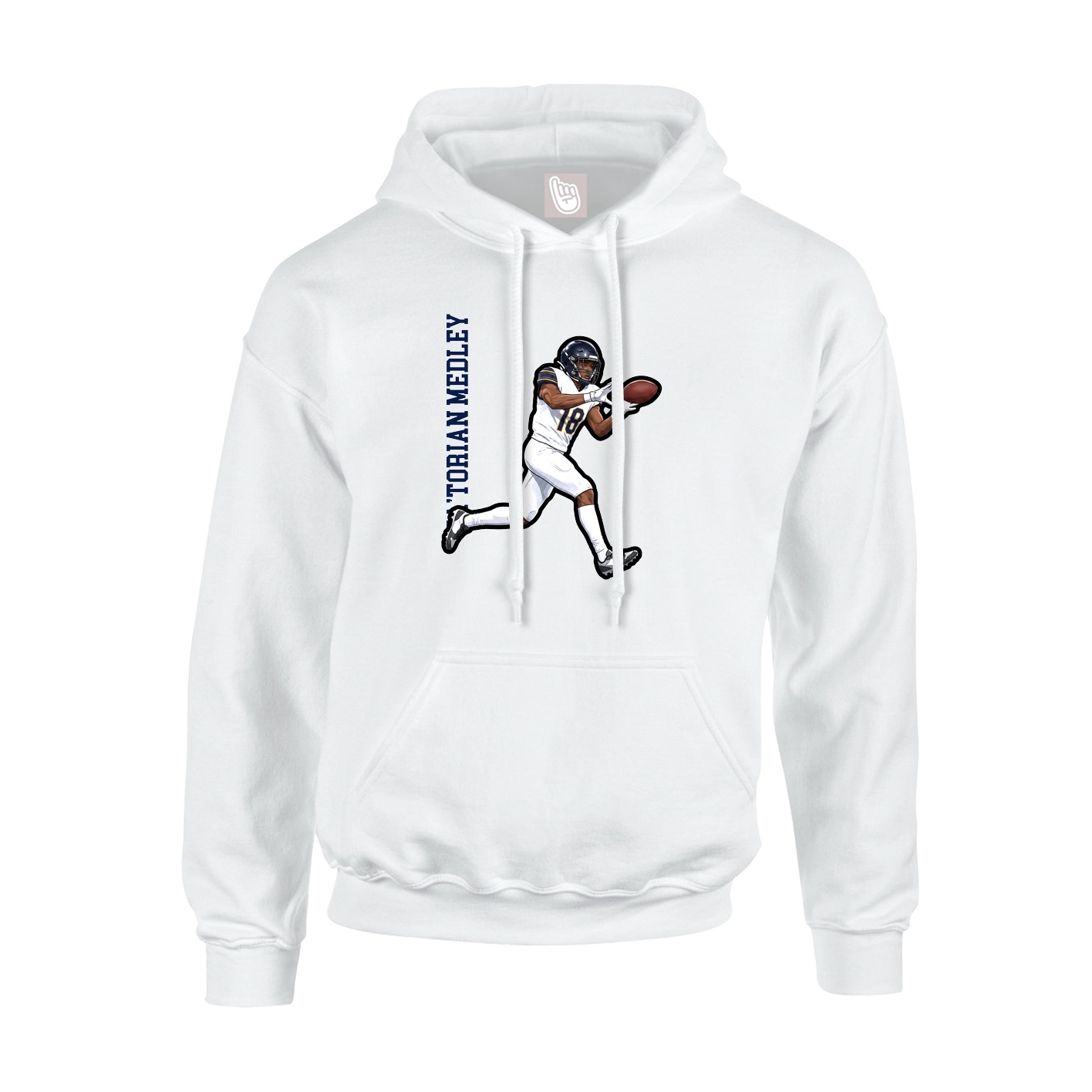 Hoodie — Name Vertical in White