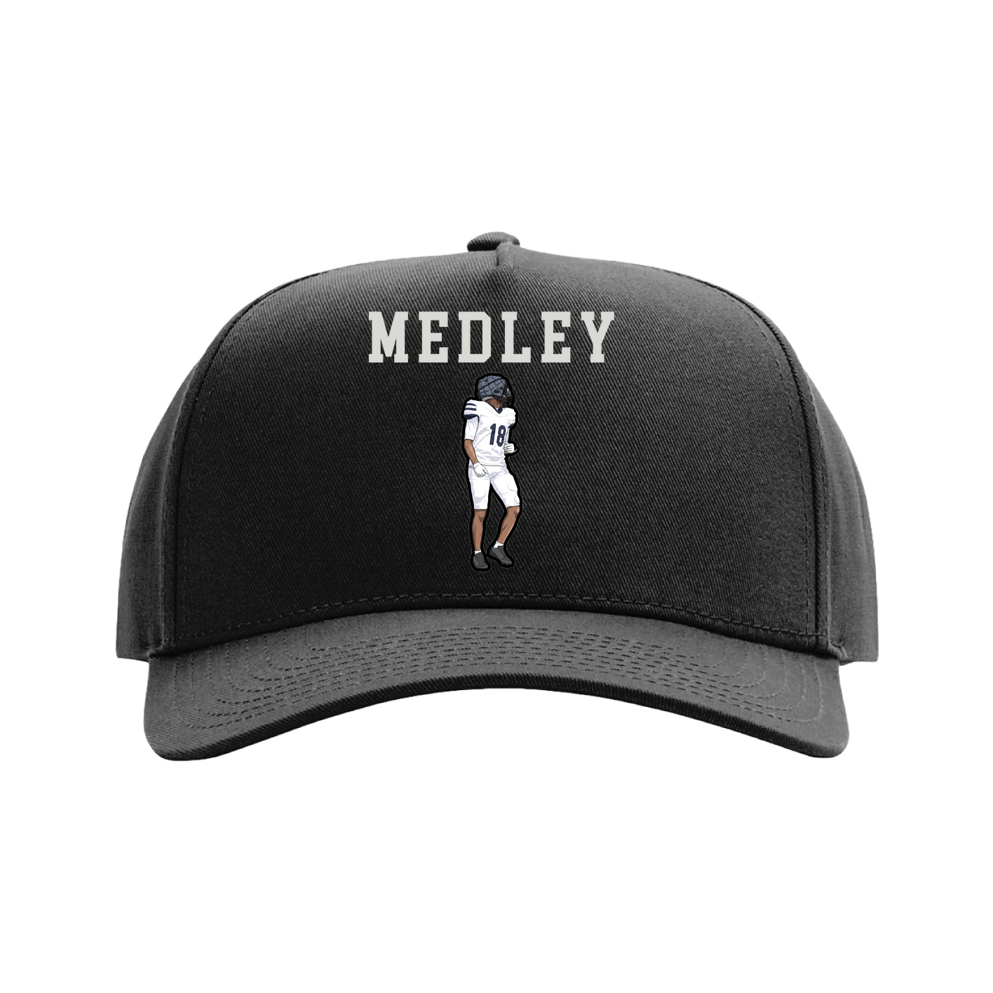 Full Fabric Five-Panel Champ Cap — Shirsey in Black