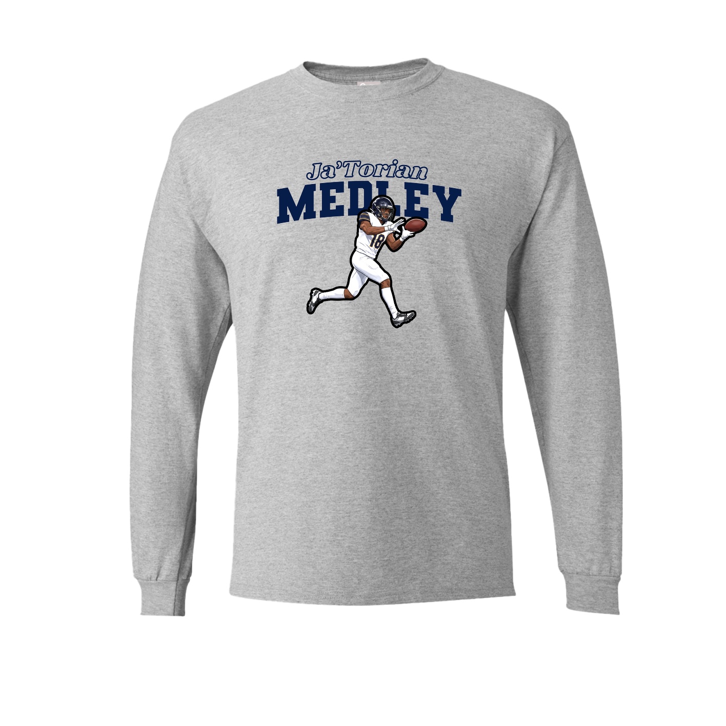 Long Sleeve Tee — Name Arch in Grey