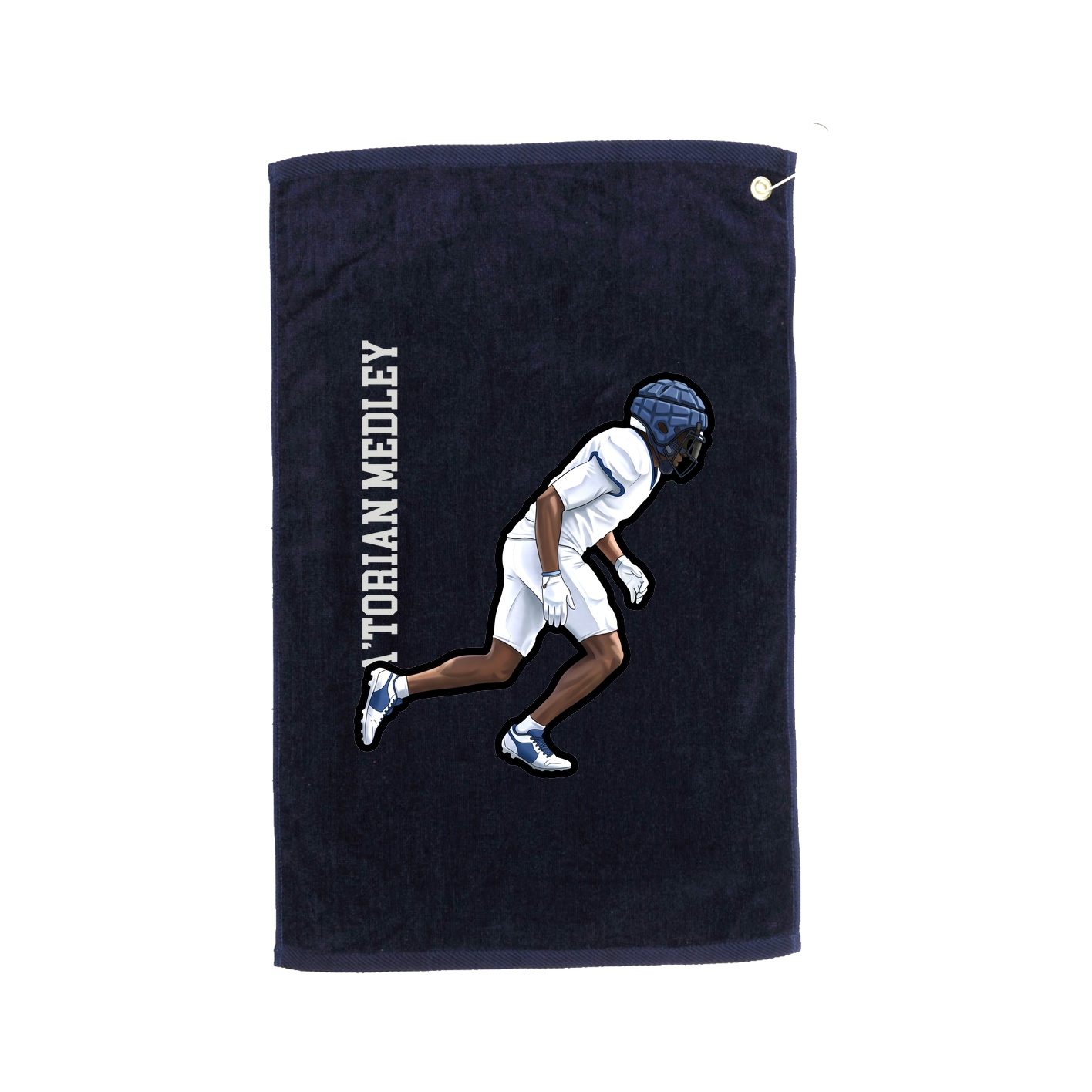 Golf Towel — Name Vertical in Navy