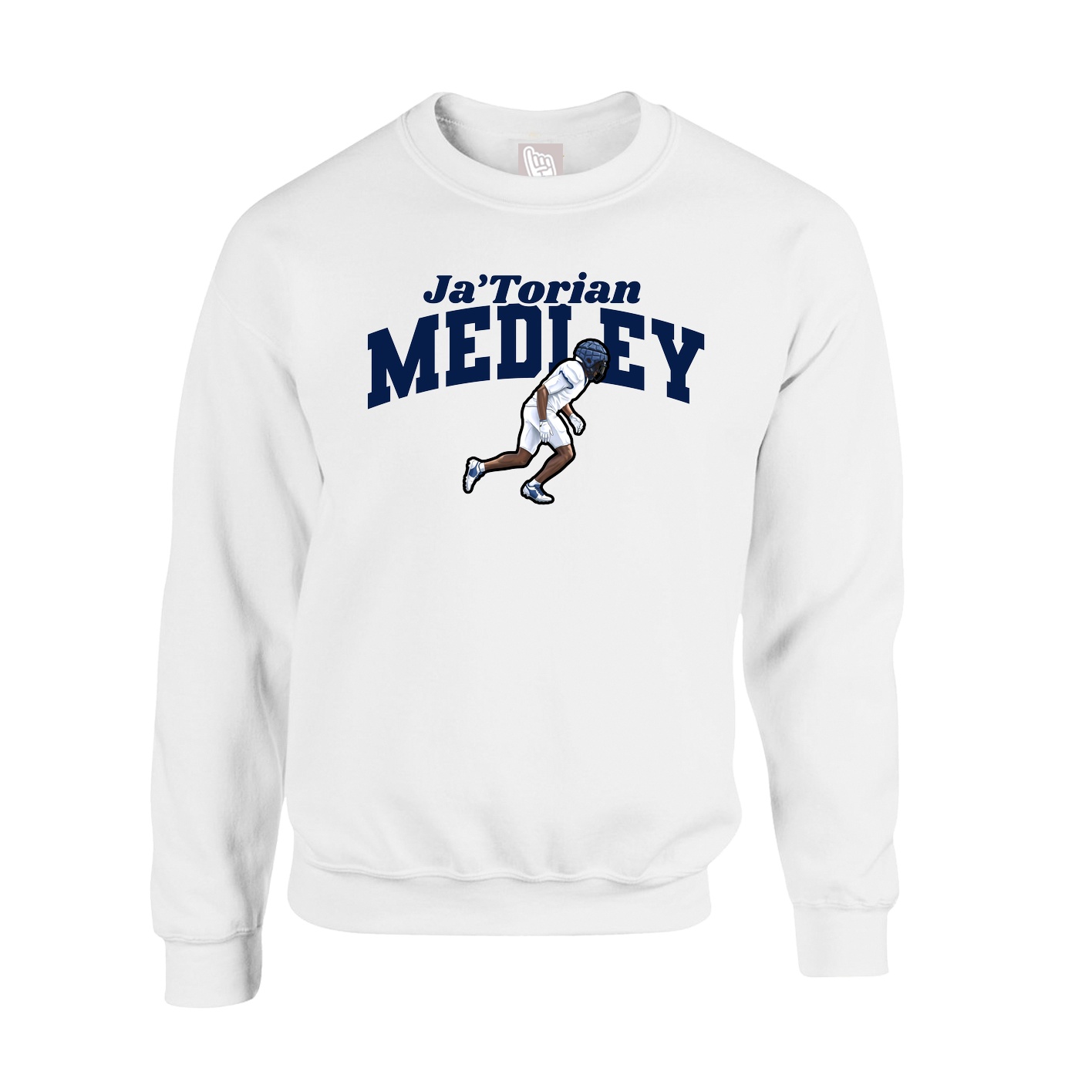 Fleece Crew — Signature Arch in White
