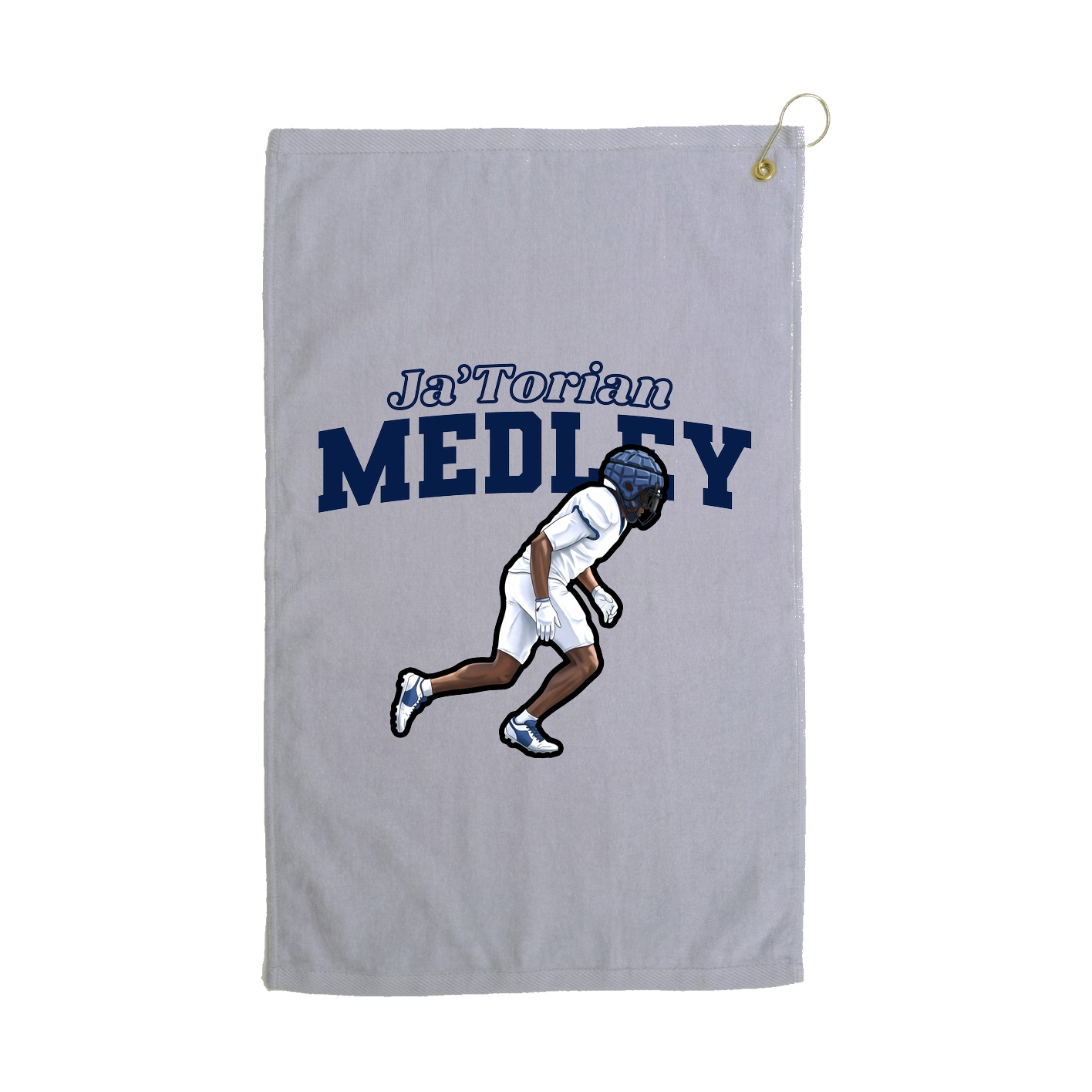 Golf Towel — Name Arch in Grey