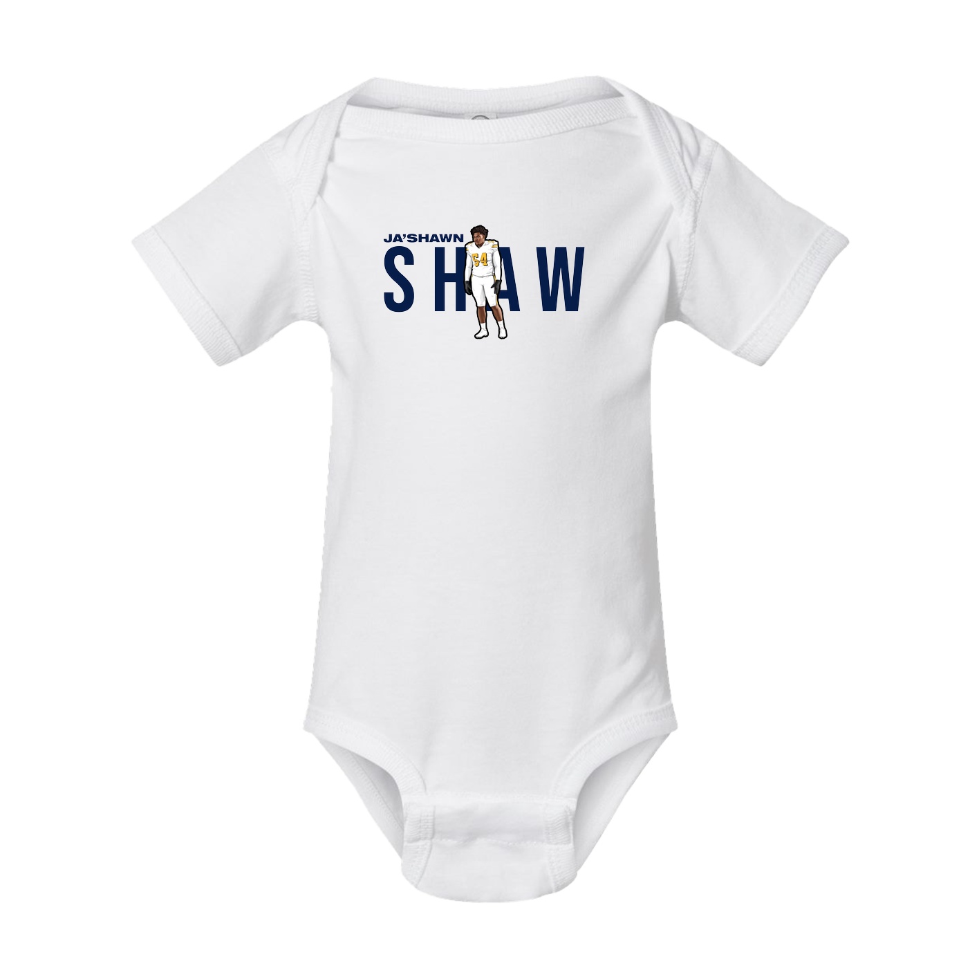 Baby Onesie — Player Name in White