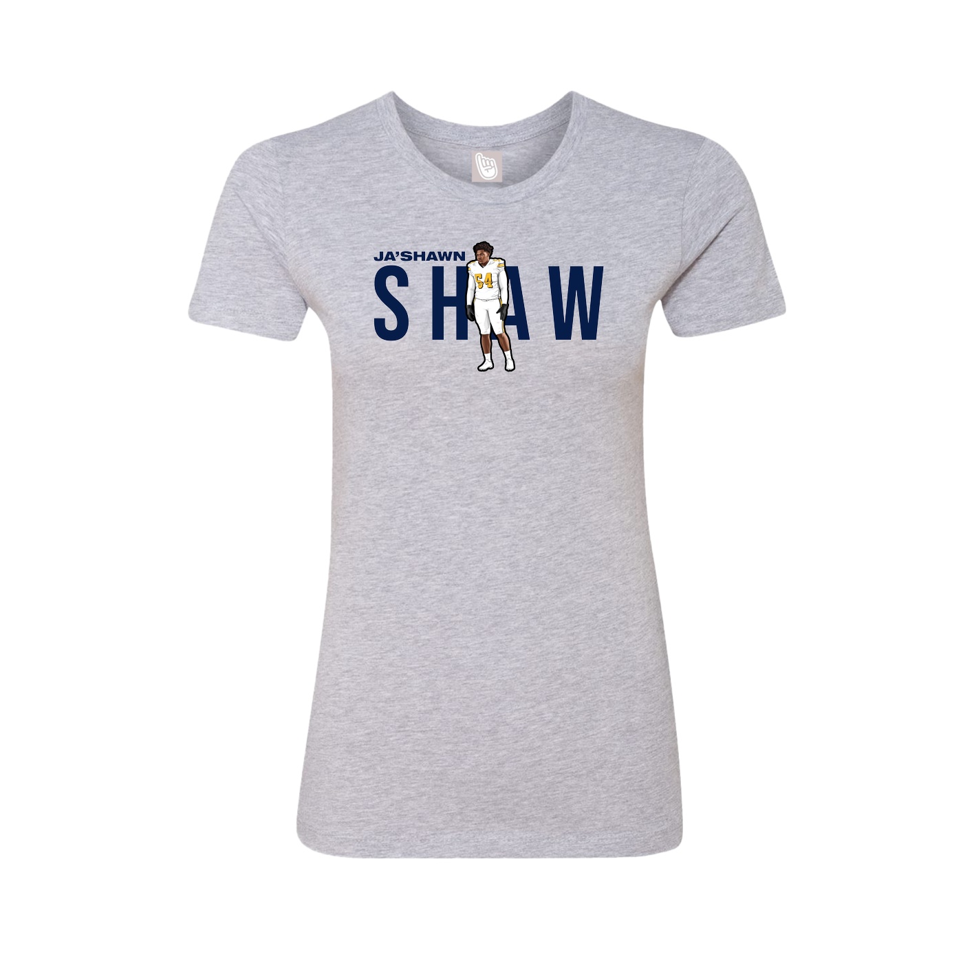 Fitted Women's Tee — Player Name in Grey