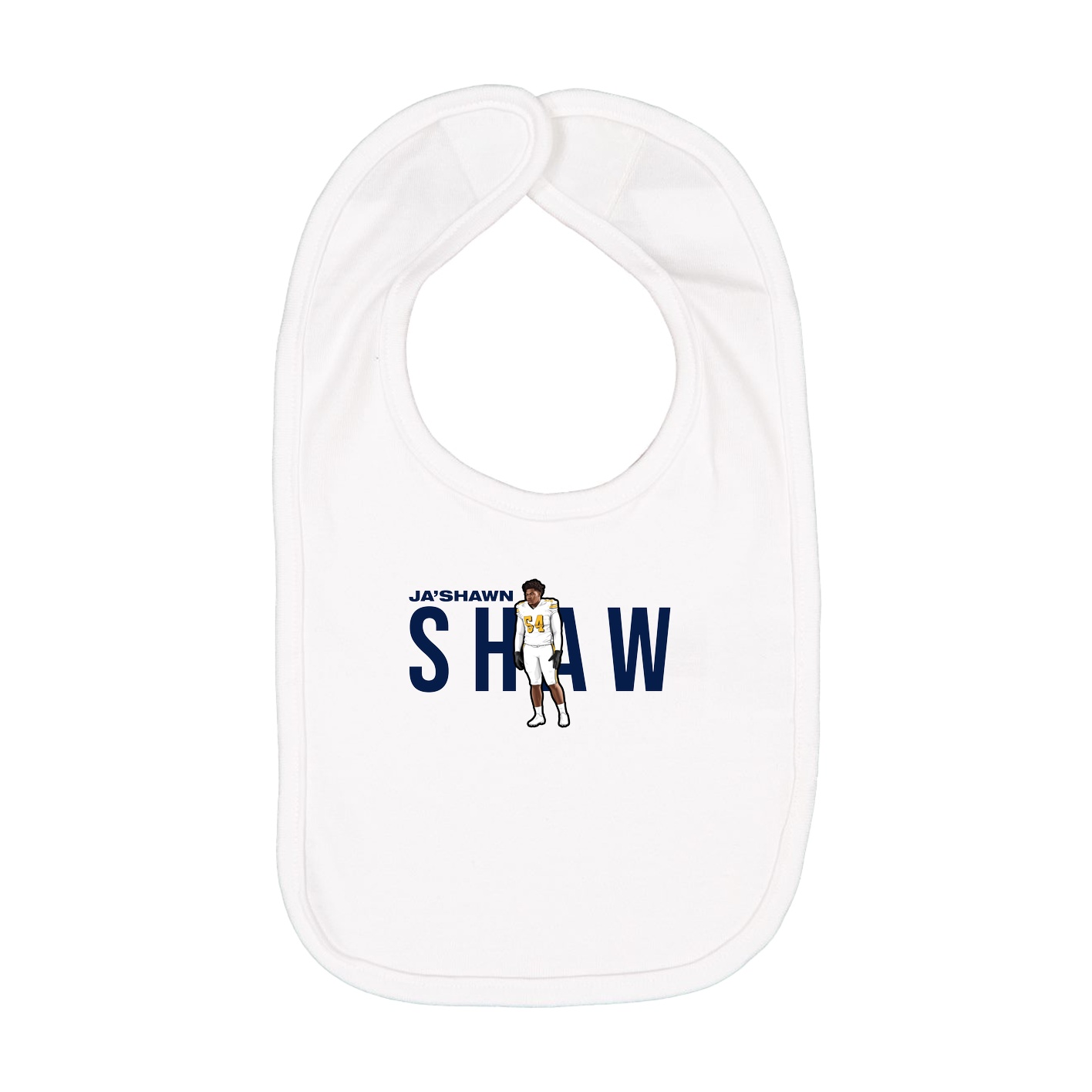 Infant Bib — Player Name in White