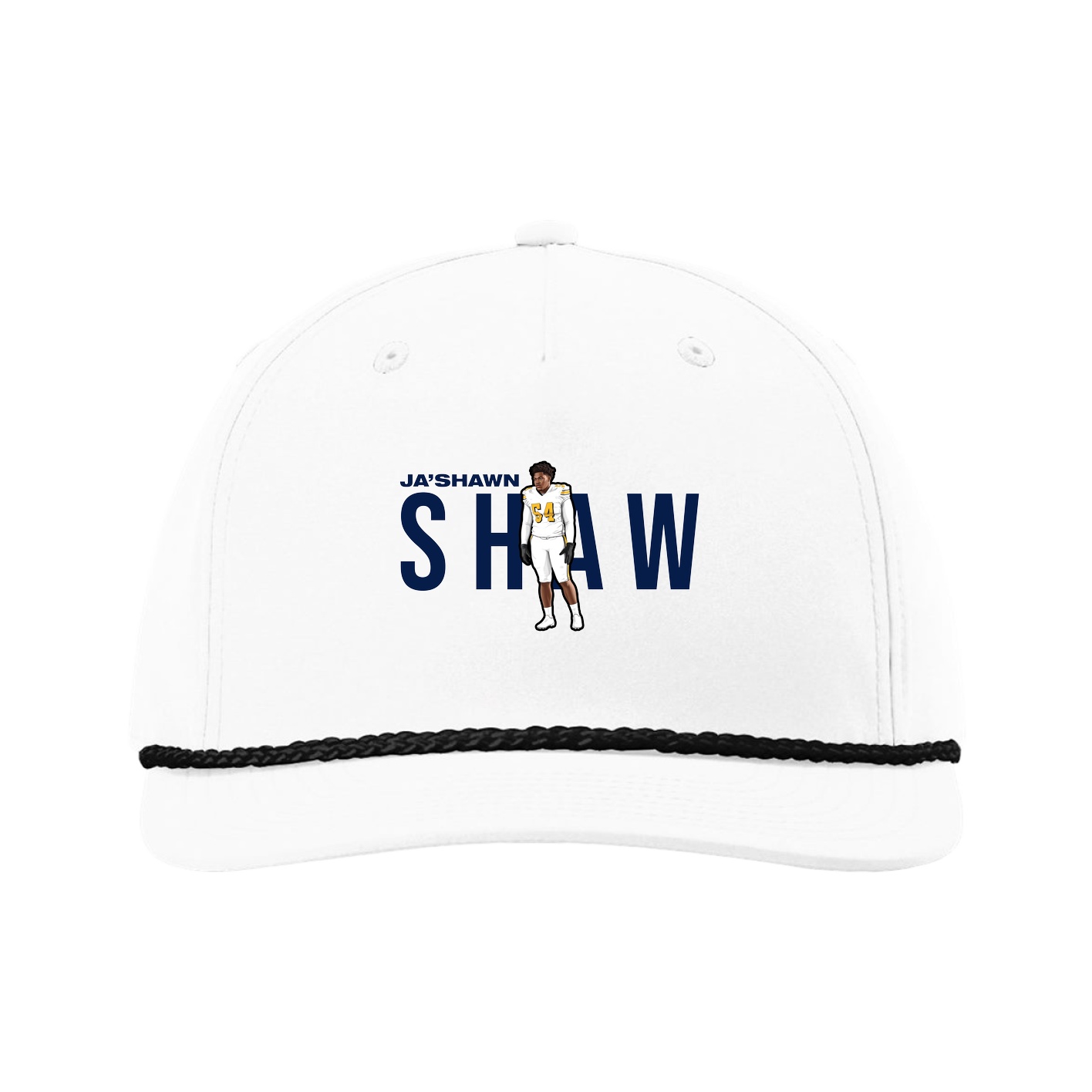 Five-Panel Classic Rope Cap — Player Name in White