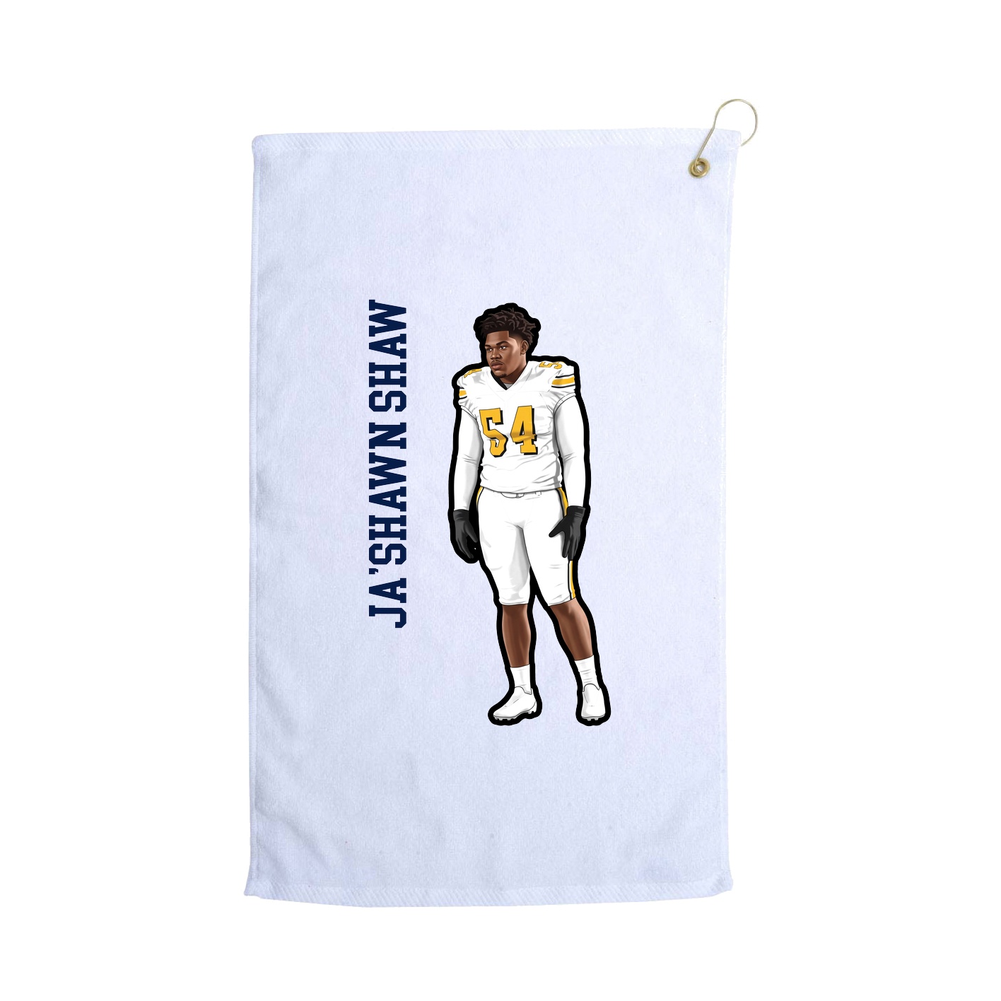 Golf Towel — Name Vertical in White