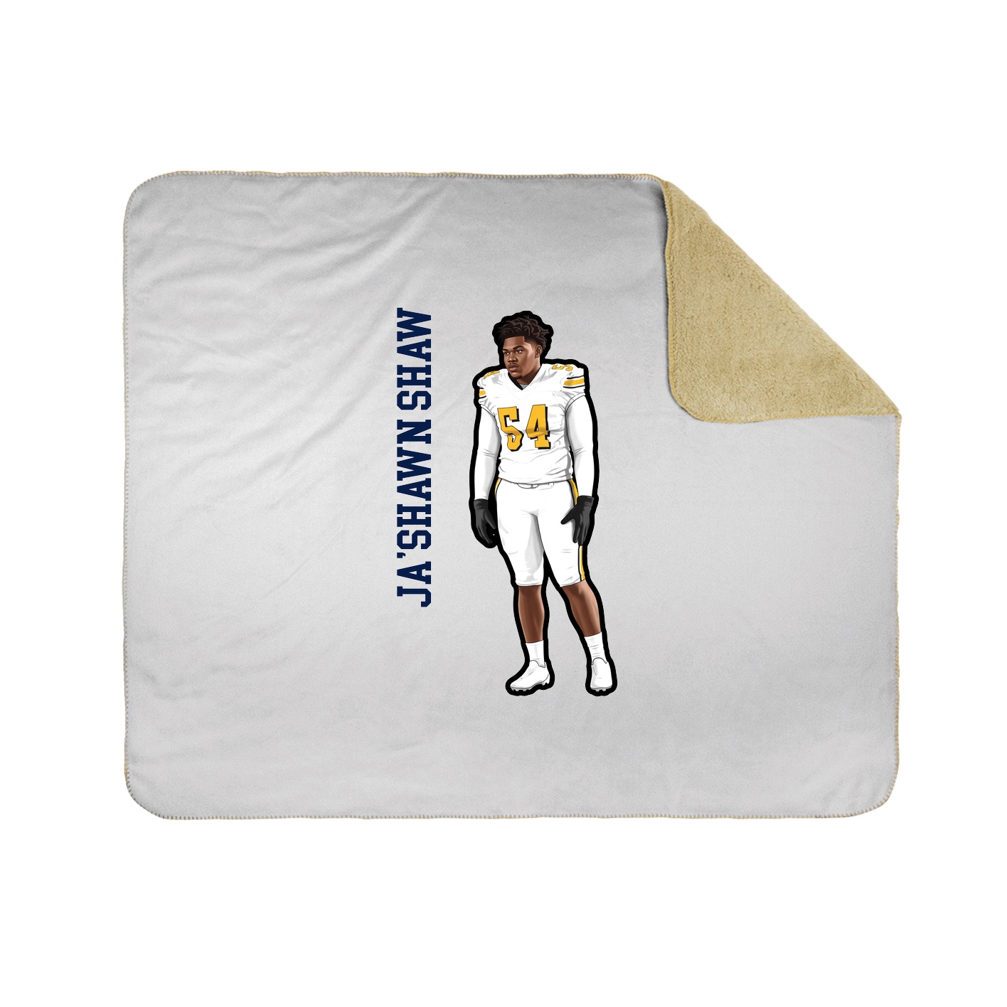 Throw Blanket — Name Vertical in White