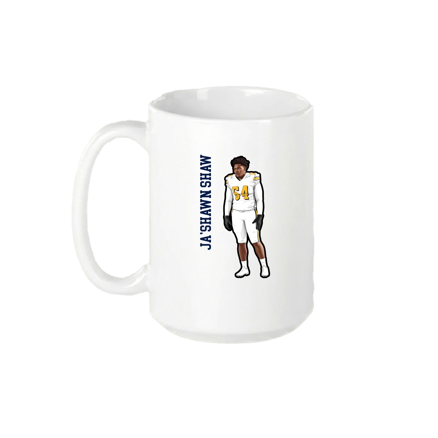 15oz Coffee Mug — Name Vertical in White