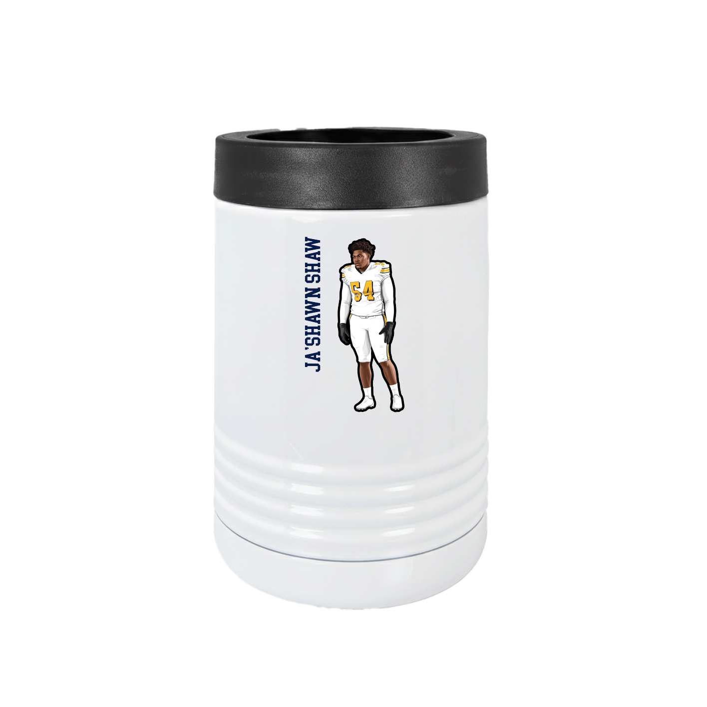 Beverage Holder — Name Vertical in White