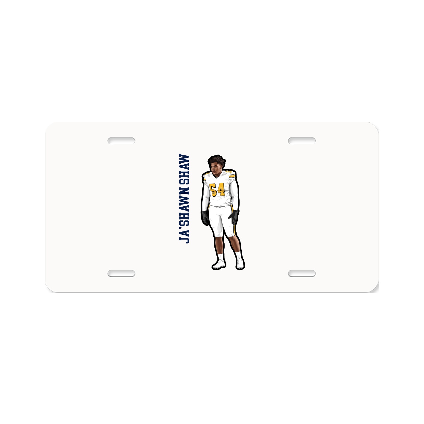 License Plate — Name Vertical in Classic