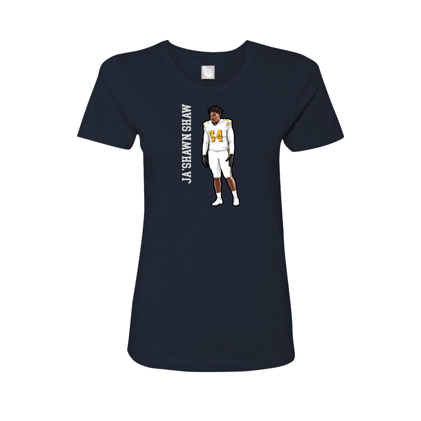 Fitted Women's Tee — Name Vertical in Navy