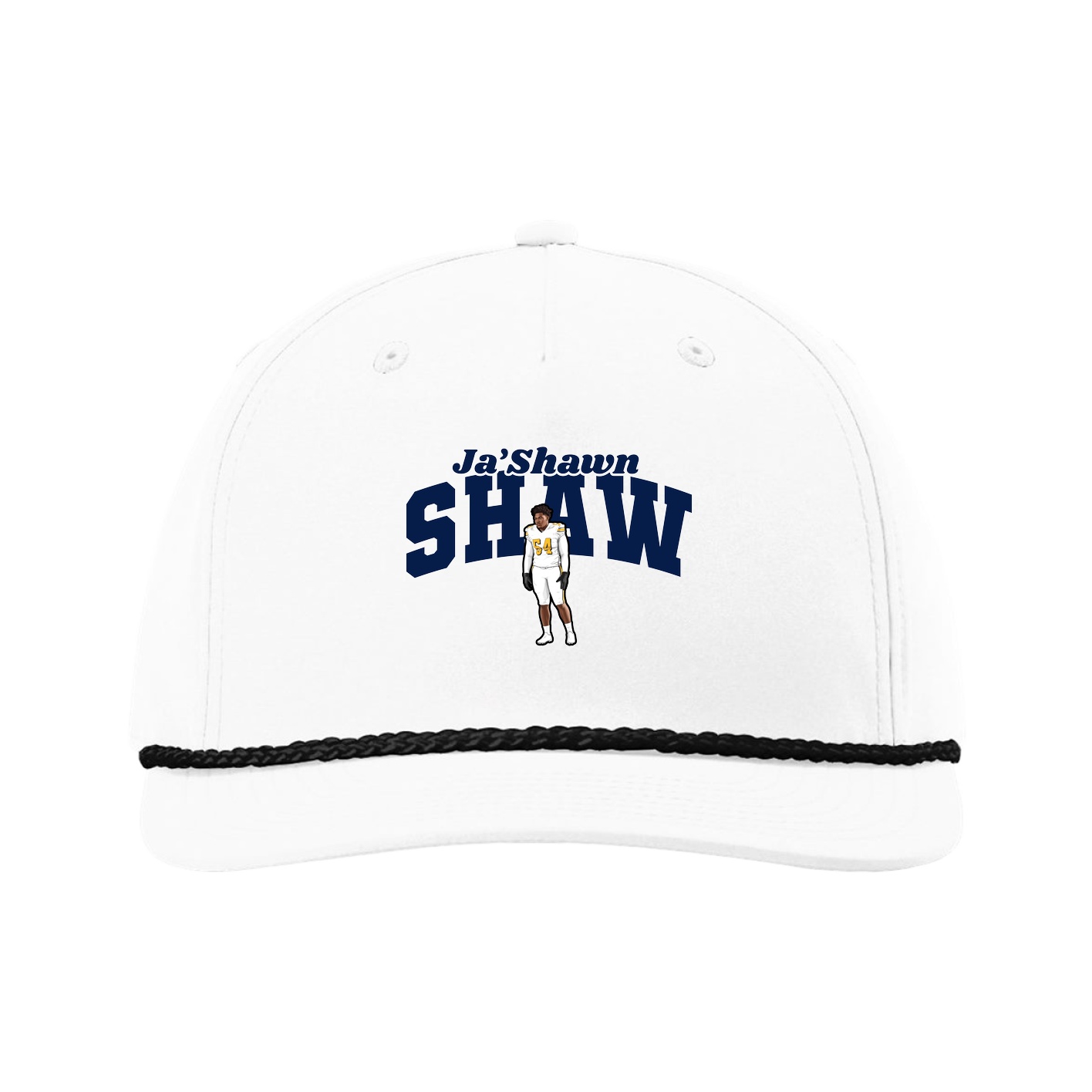 Five-Panel Classic Rope Cap — Signature Arch in White