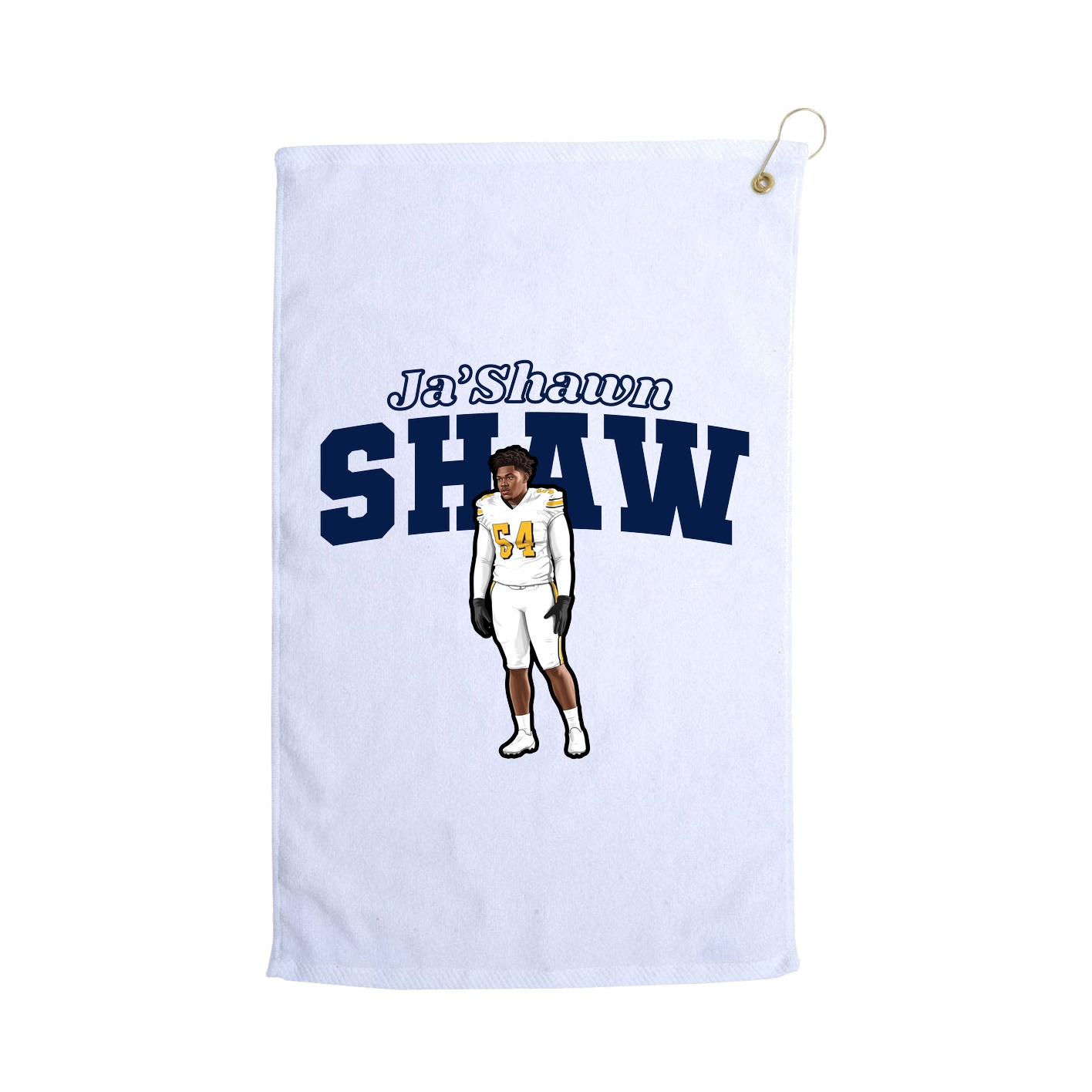 Golf Towel — Name Arch in White