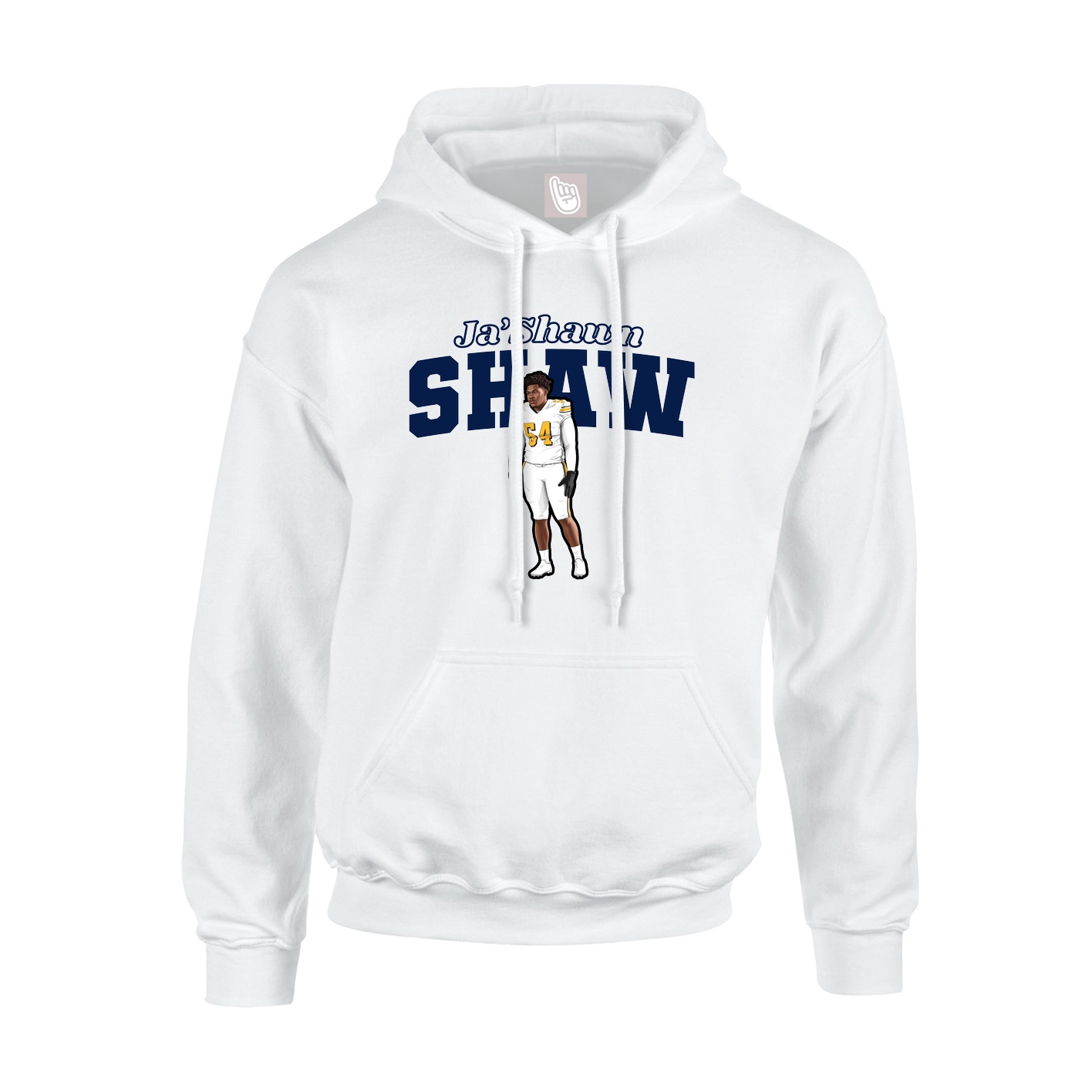 Youth Hoodie — Name Arch in White