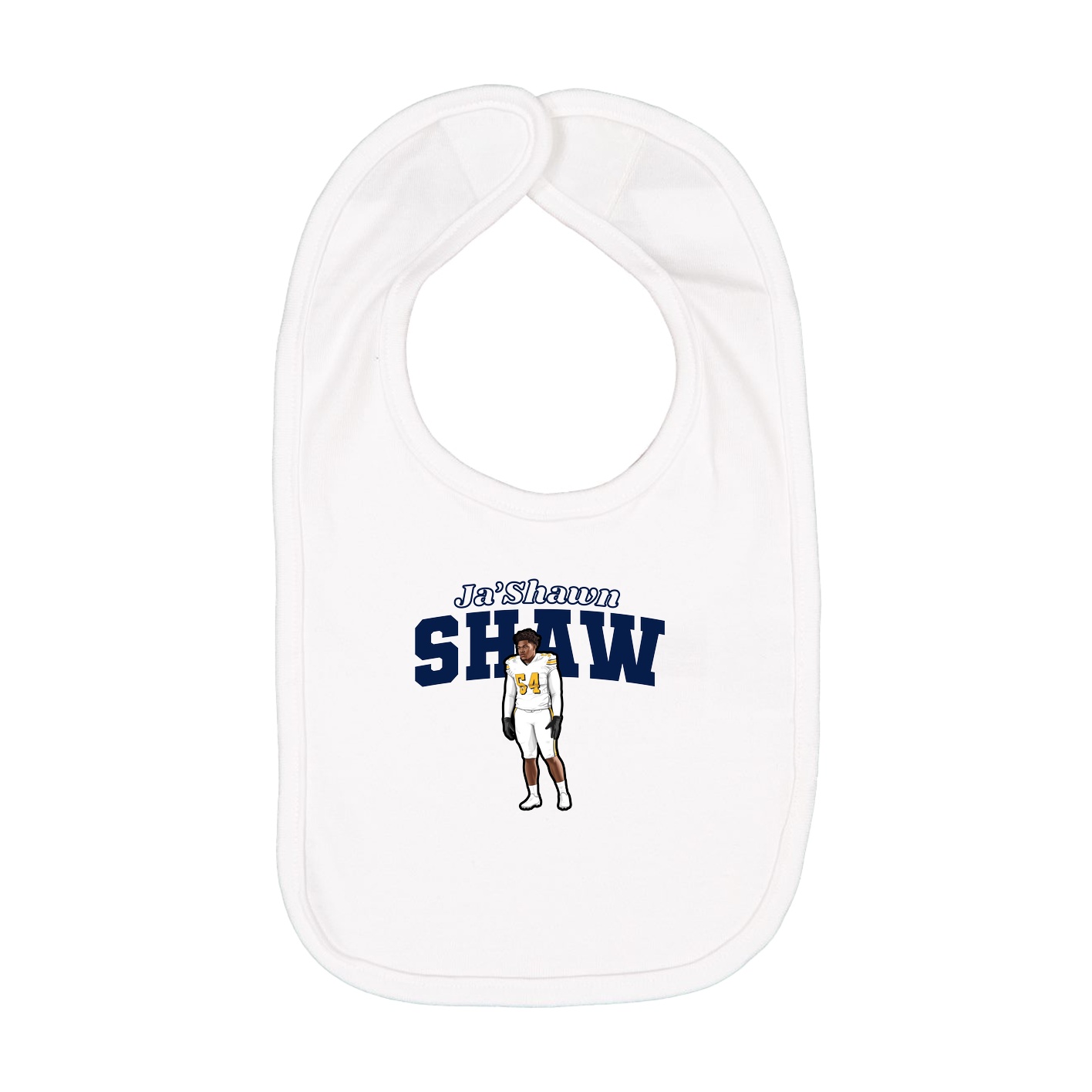 Infant Bib — Name Arch in White