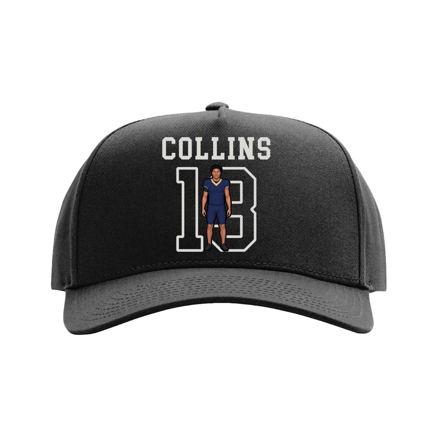 Full Fabric Five-Panel Champ Cap — Shirsey in Black