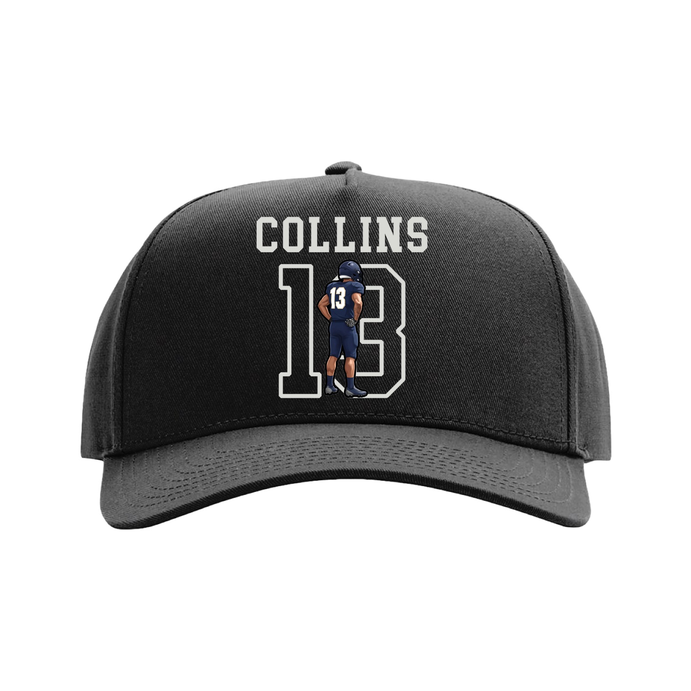 Full Fabric Five-Panel Champ Cap — Shirsey in Black