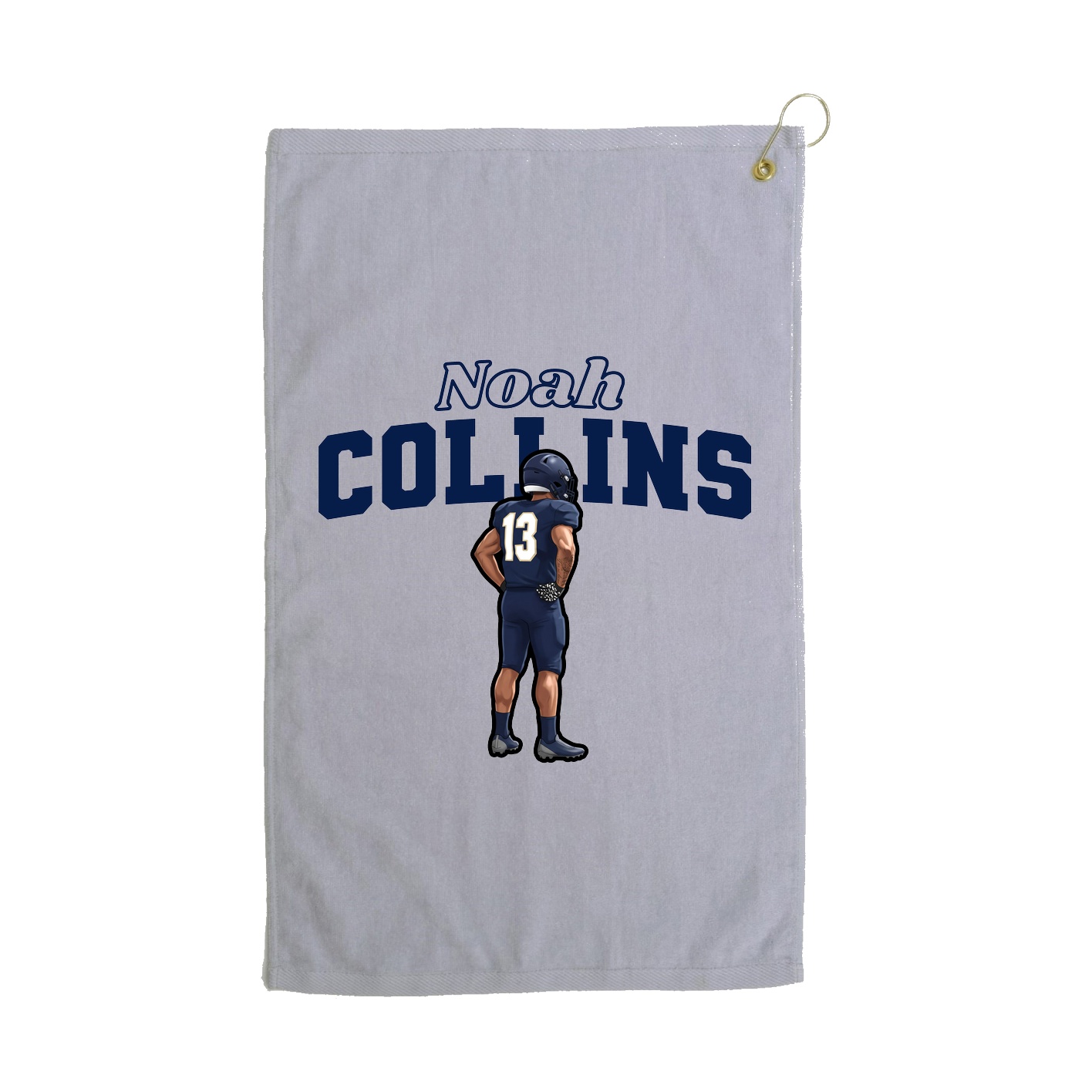 Golf Towel — Name Arch in Grey