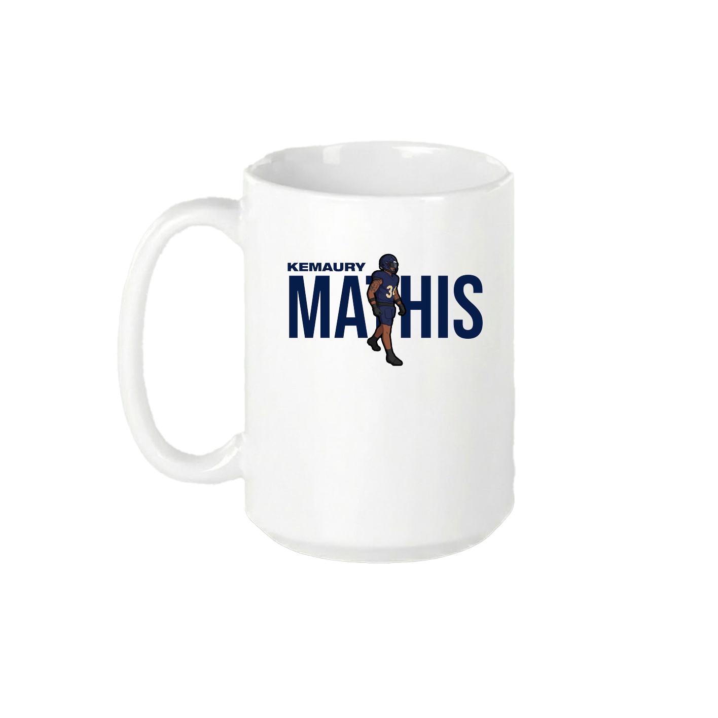 15oz Coffee Mug — Player Name in White