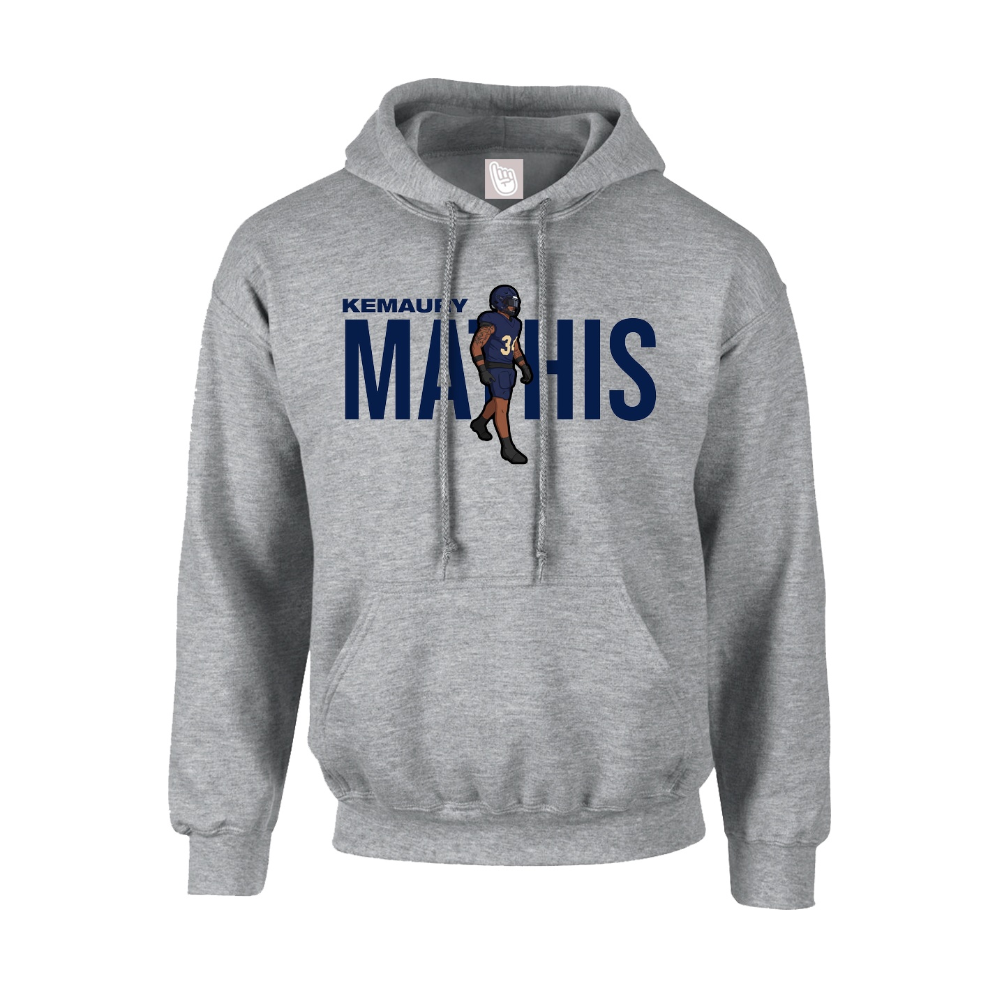 Youth Hoodie — Player Name in Grey