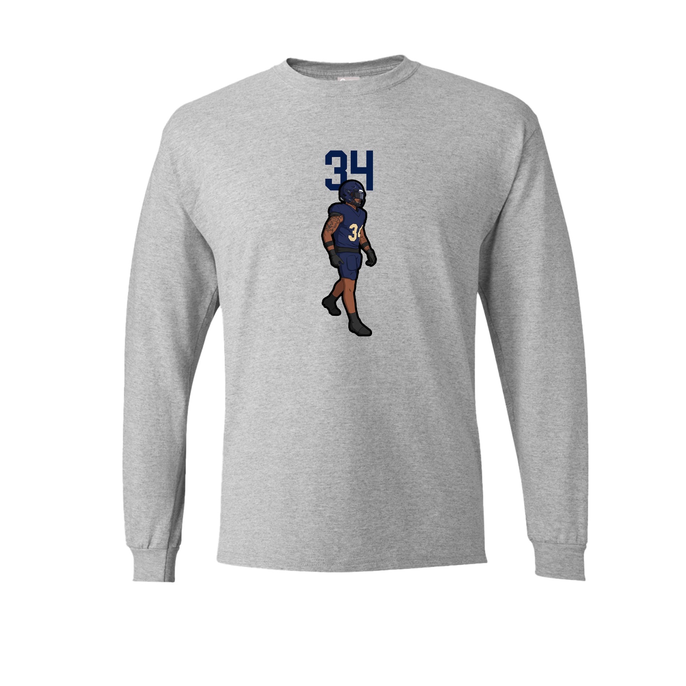 Long Sleeve Tee — Number Top in Grey
