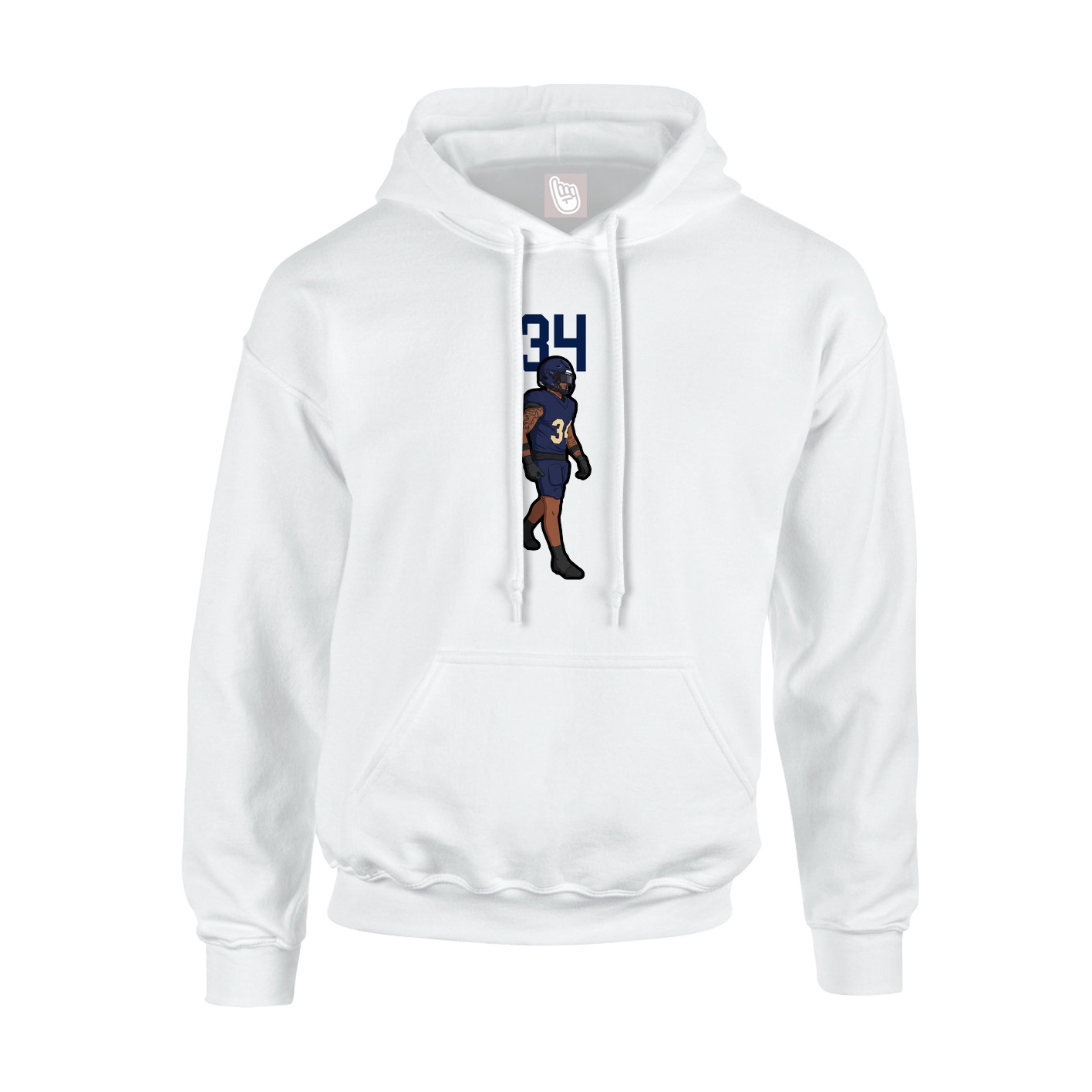 Hoodie — Number Top in White