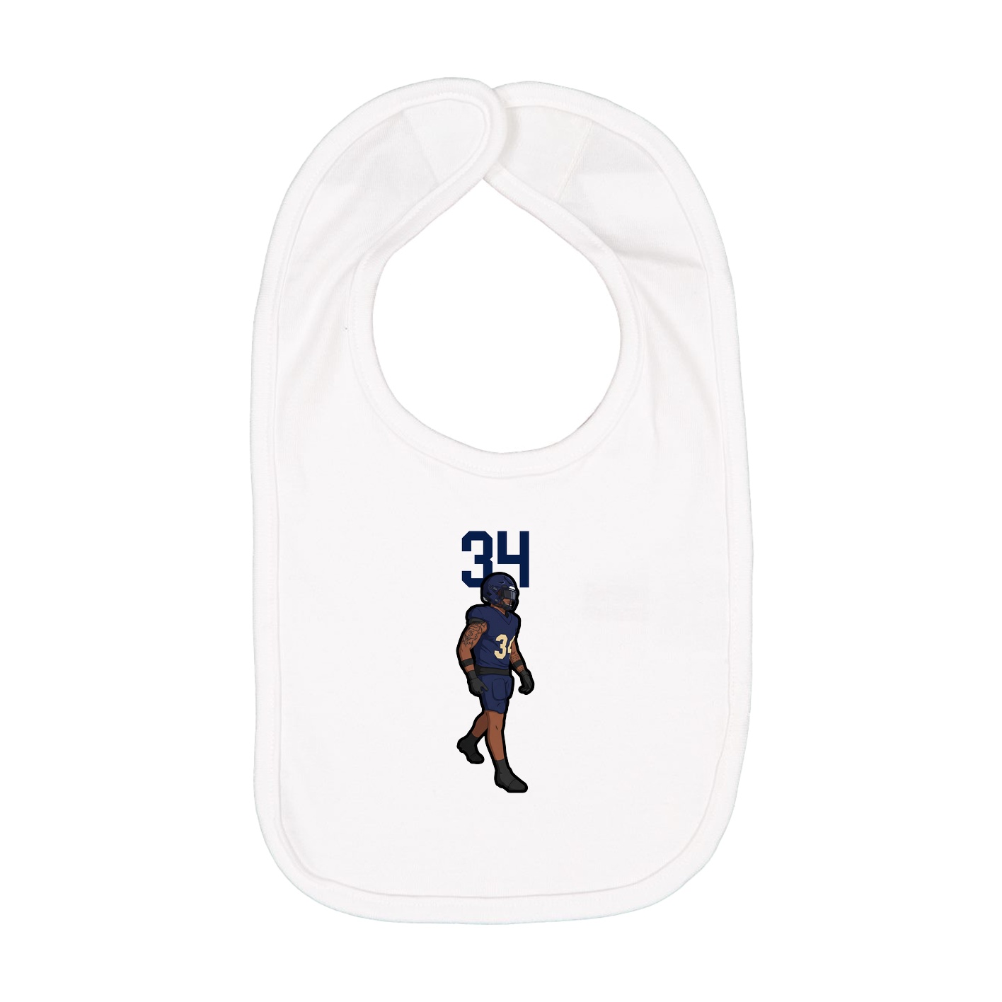 Infant Bib — Number Top in White