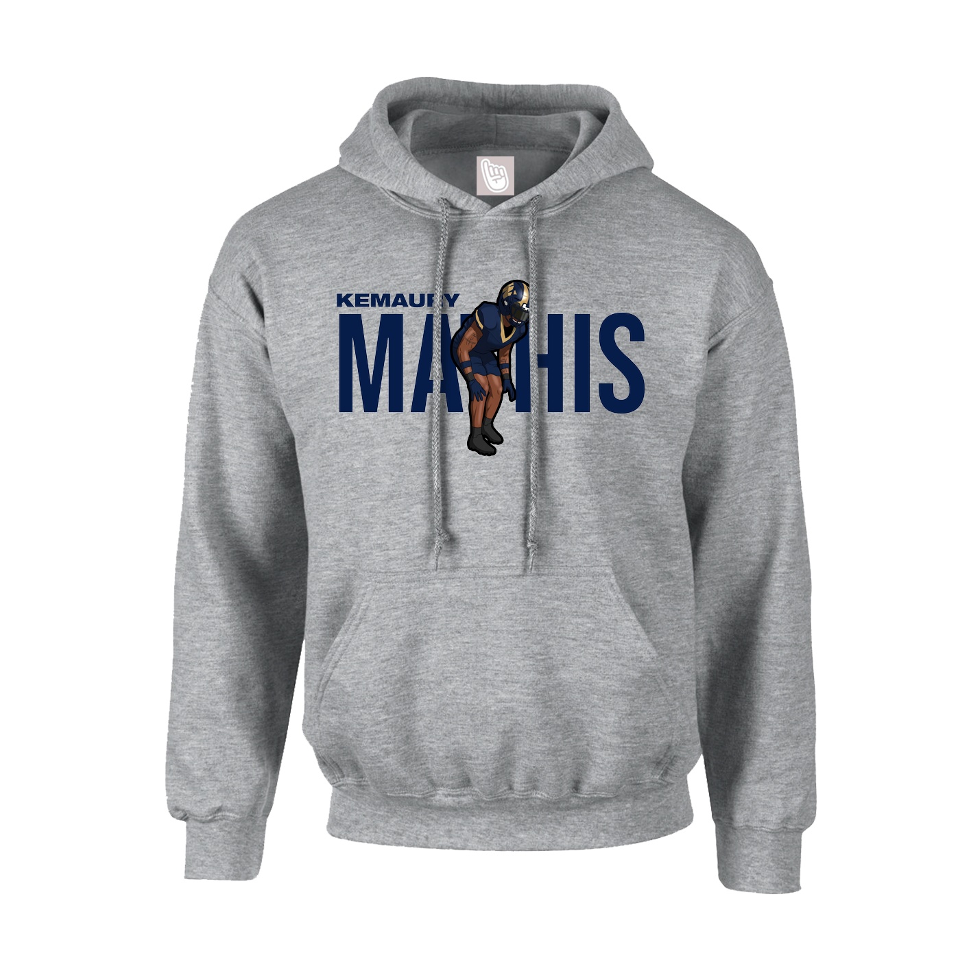 Hoodie — Player Name in Grey