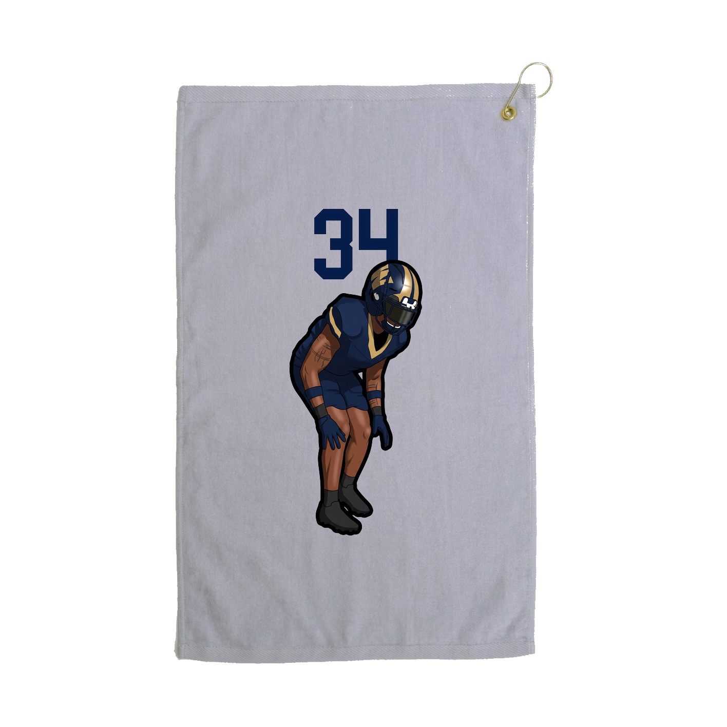 Golf Towel — Number Top in Grey