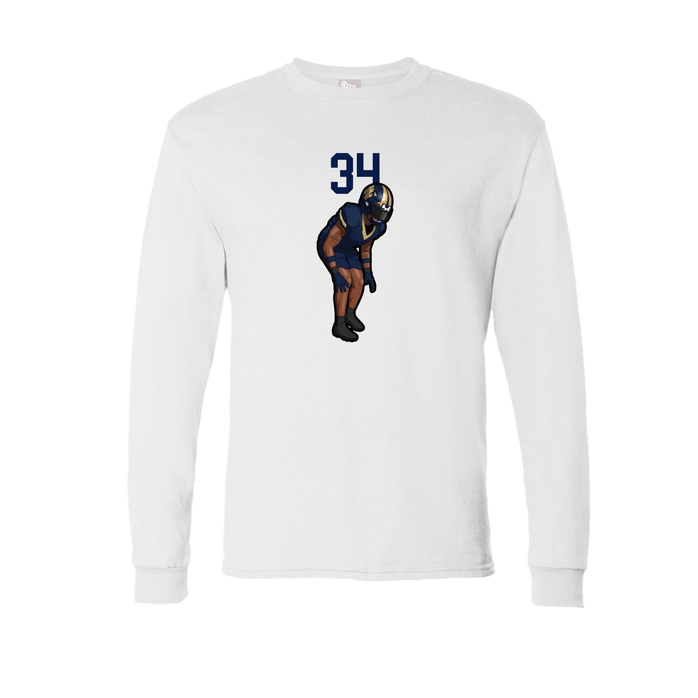 Long Sleeve Tee — Number Top in White