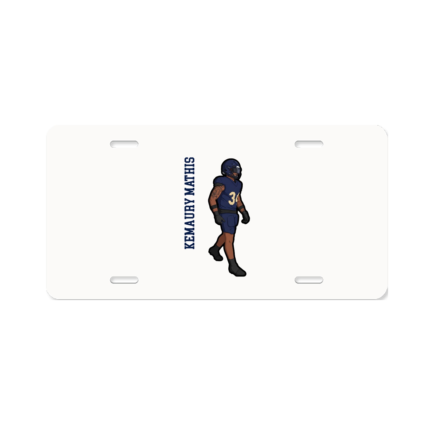 License Plate — Name Vertical in Classic