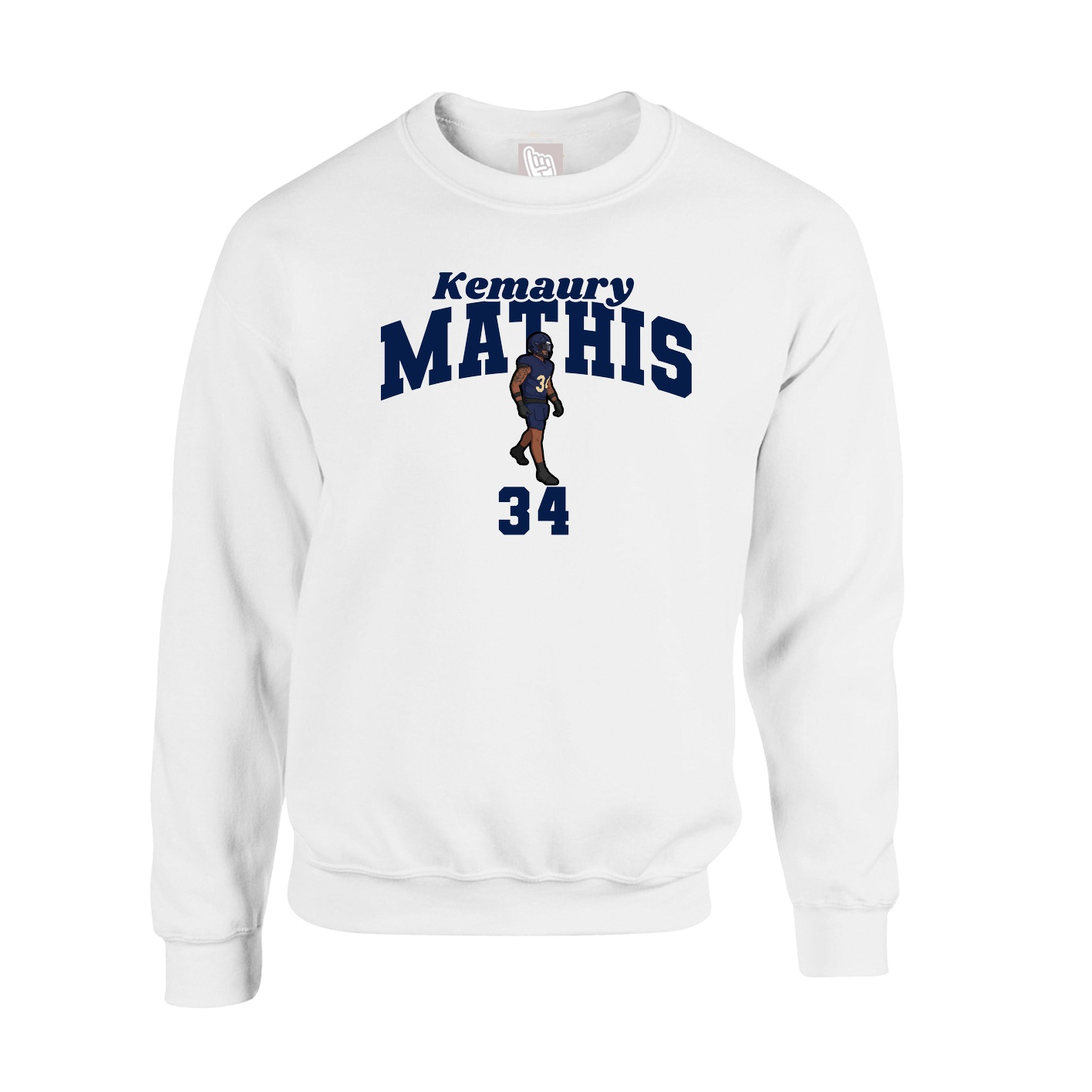 Fleece Crew — Signature Arch in White