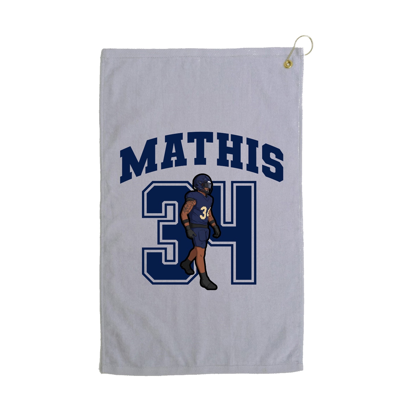 Golf Towel — Number in Grey