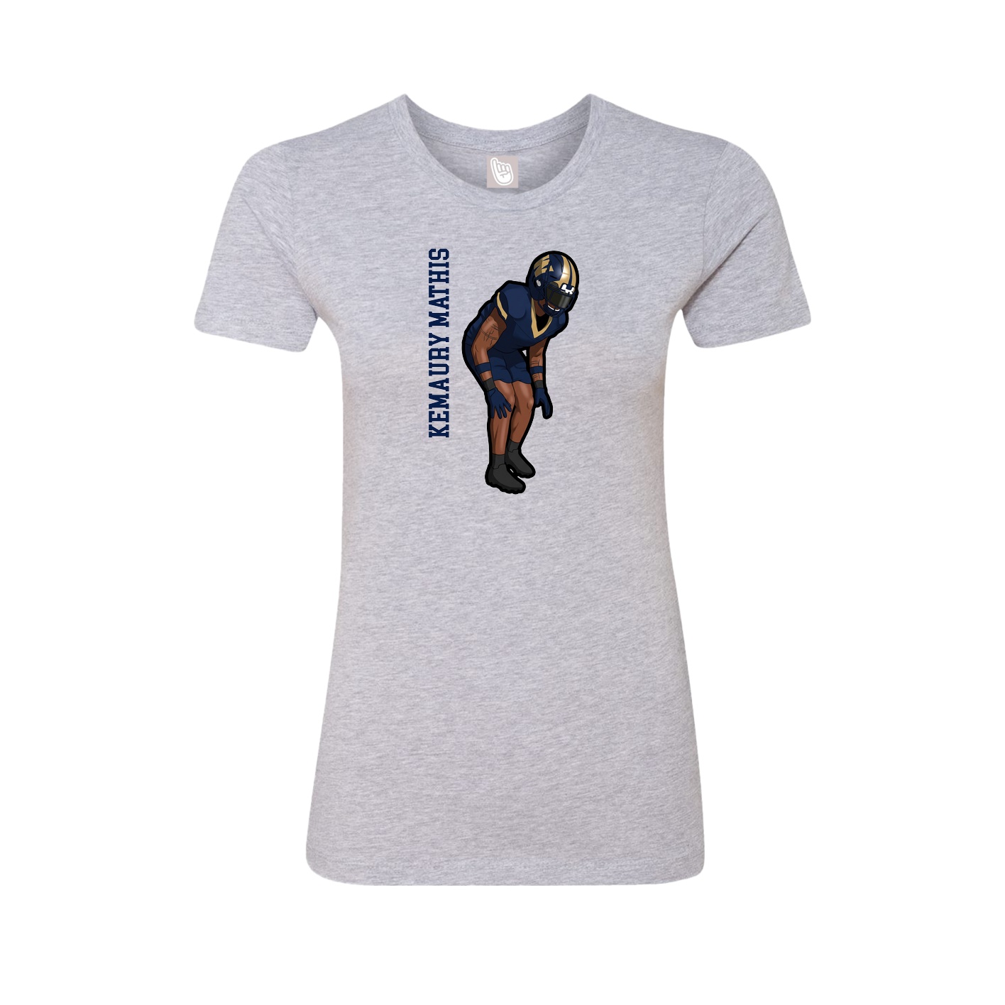 Fitted Women's Tee — Name Vertical in Grey