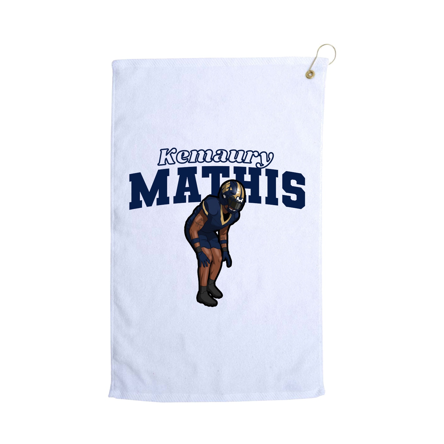 Golf Towel — Name Arch in White