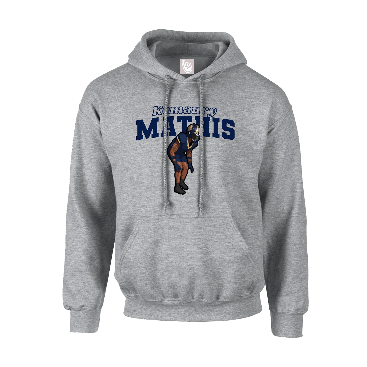 Youth Hoodie — Name Arch in Grey