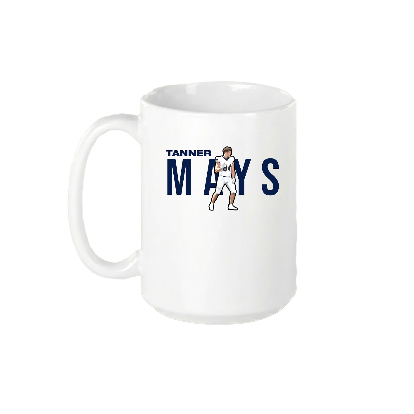 15oz Coffee Mug — Player Name in White