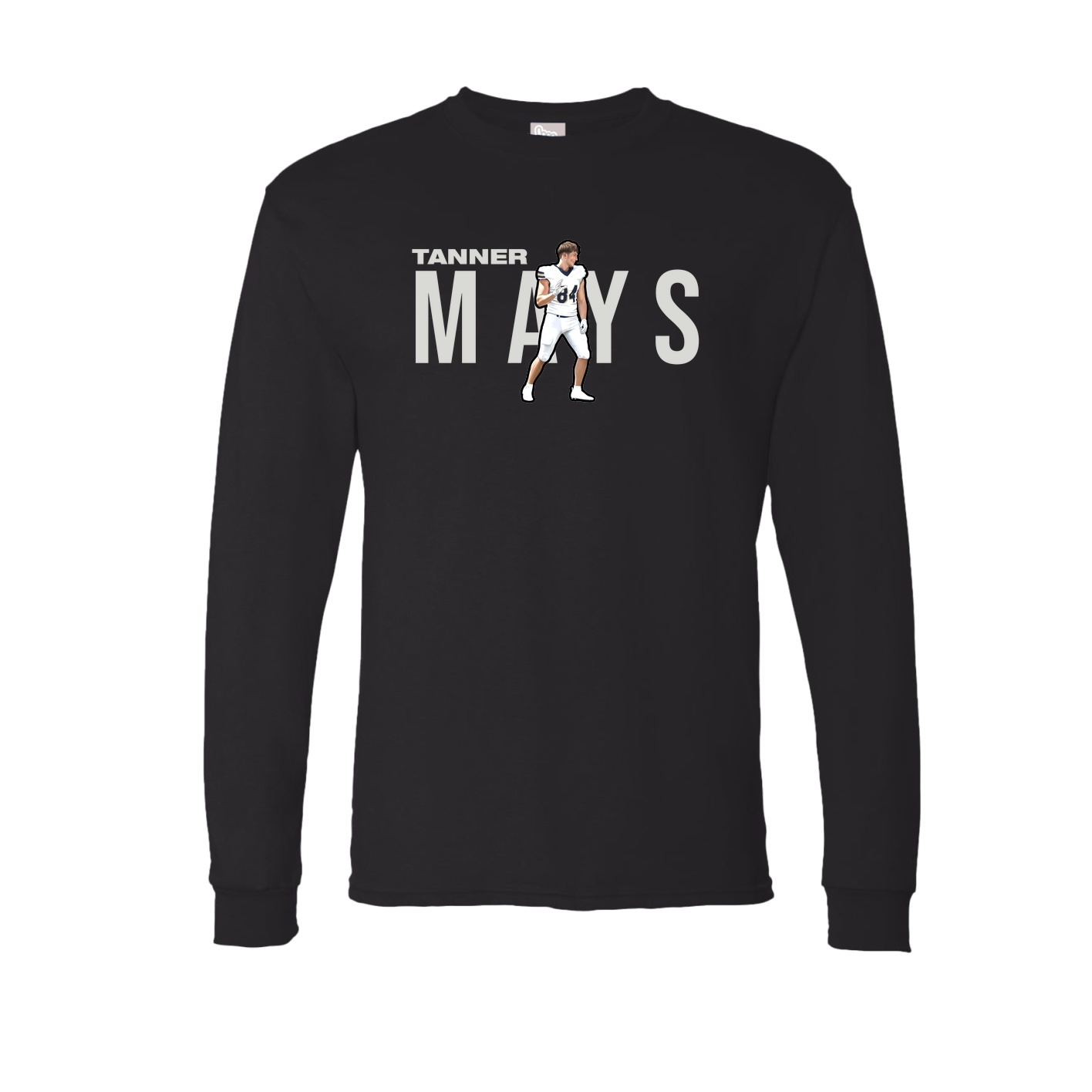 Long Sleeve Tee — Player Name in Black