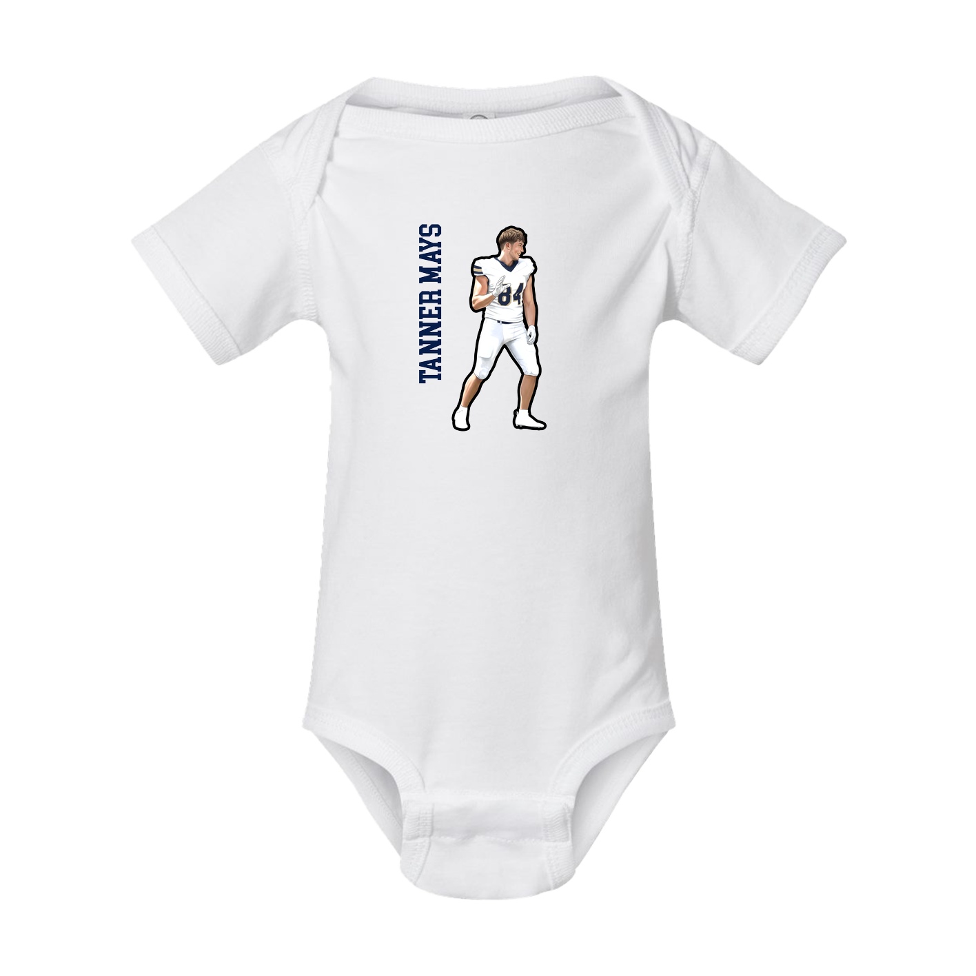 Baby Onesie — Name Vertical in White
