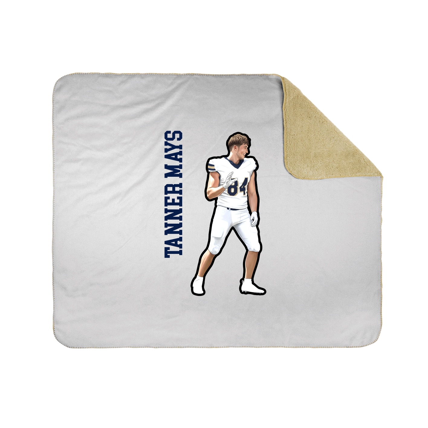 Throw Blanket — Name Vertical in White