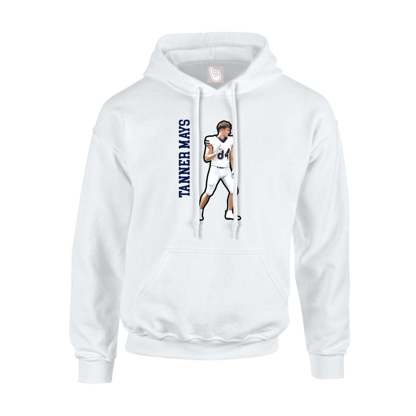 Hoodie — Name Vertical in White