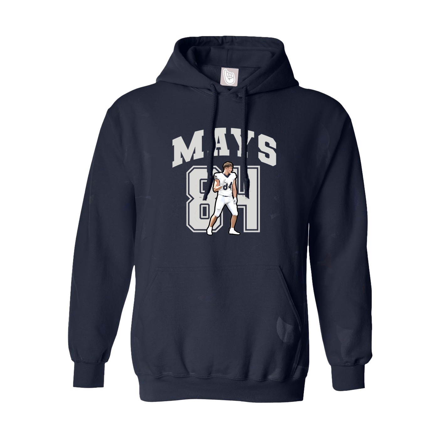 Youth Hoodie — Number in Navy