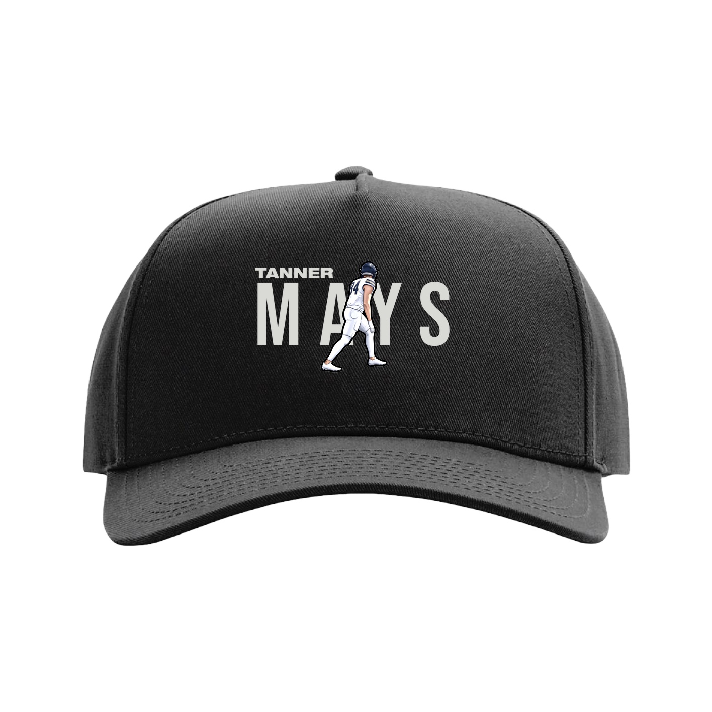 Full Fabric Five-Panel Champ Cap — Player Name in Black