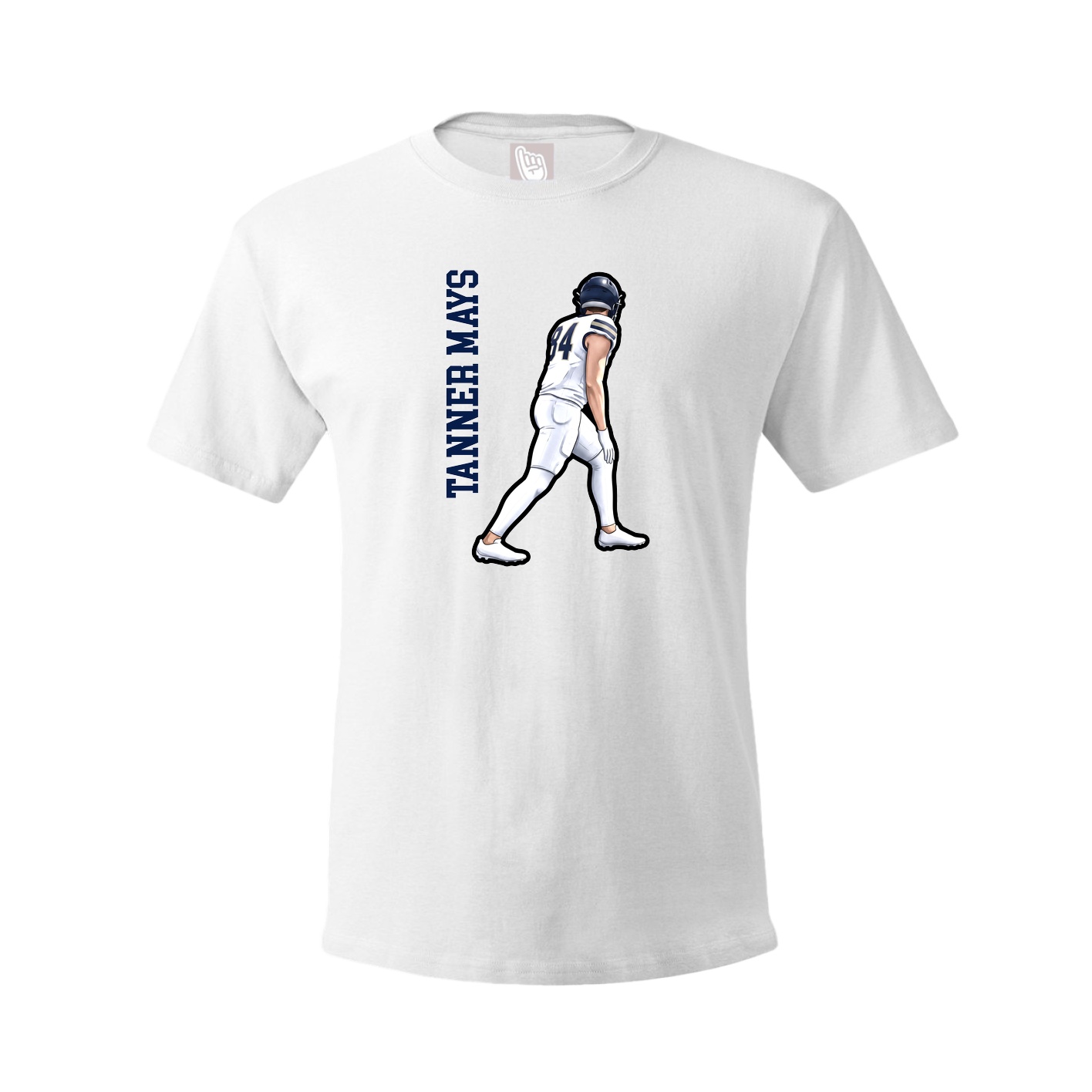 Tee — Name Vertical in White
