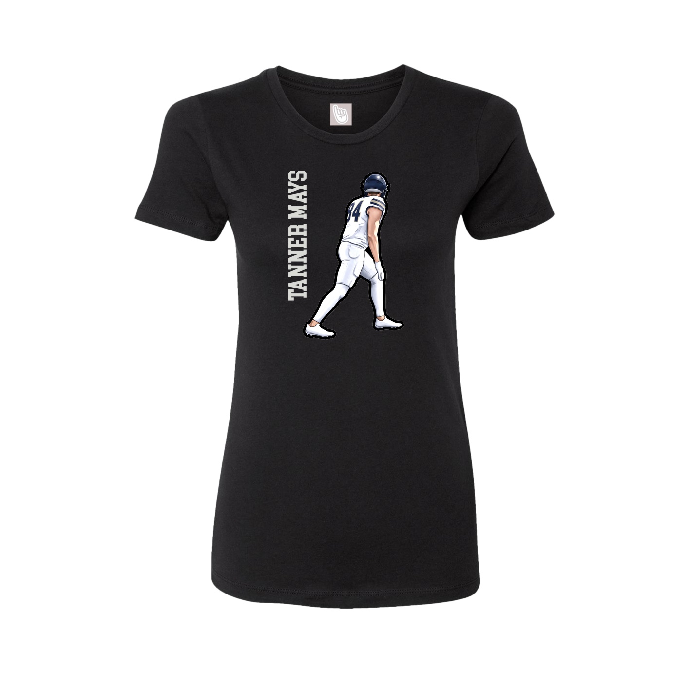 Fitted Women's Tee — Name Vertical in Black