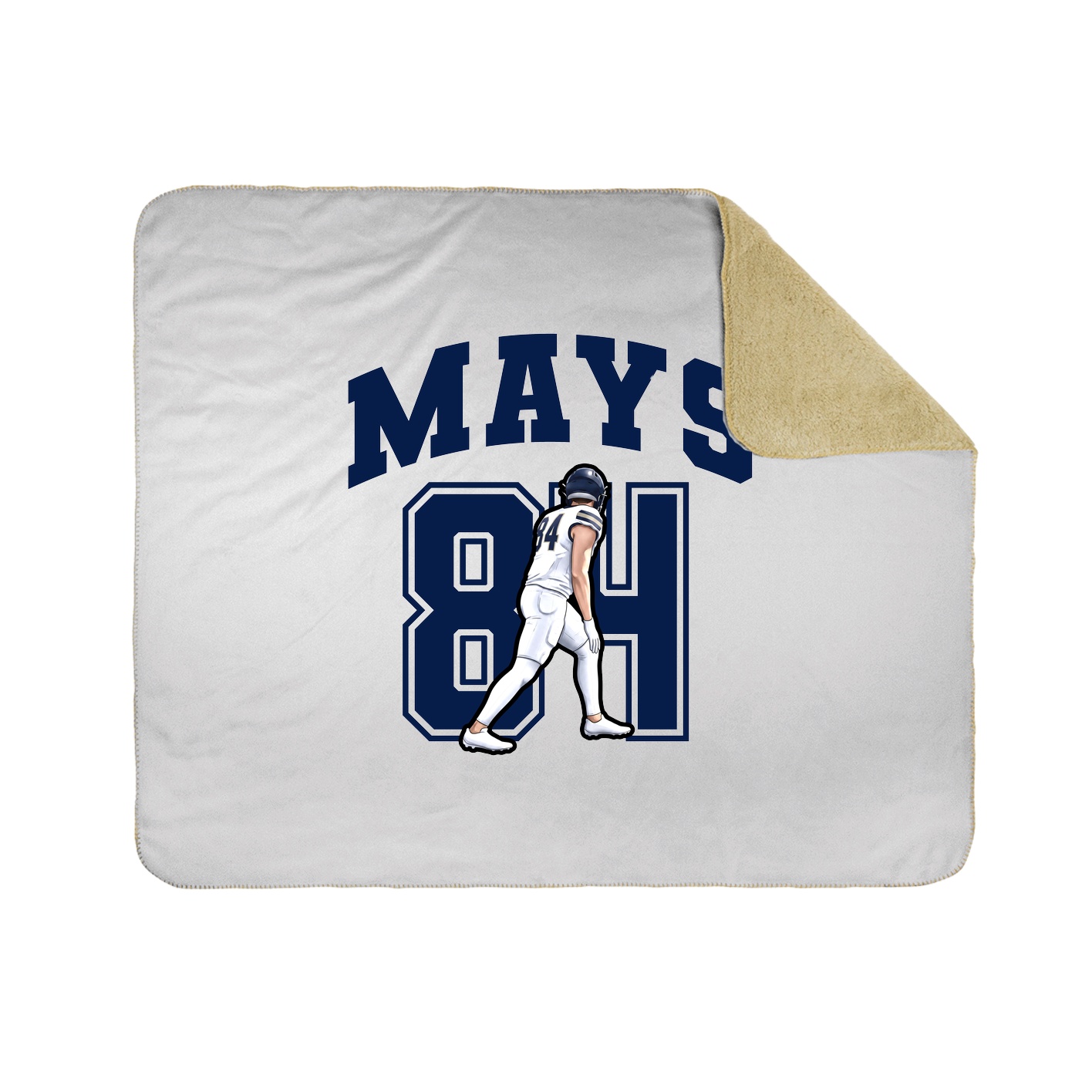 Throw Blanket — Number in White