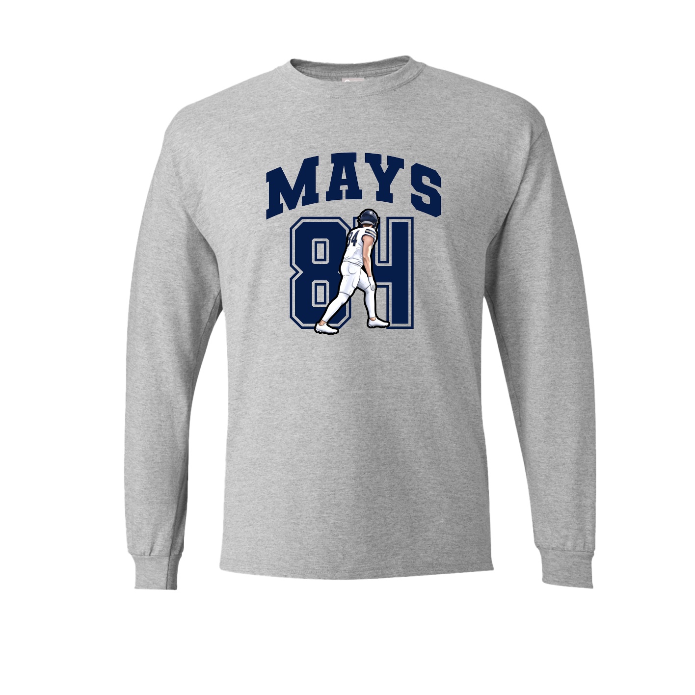 Long Sleeve Tee — Number in Grey
