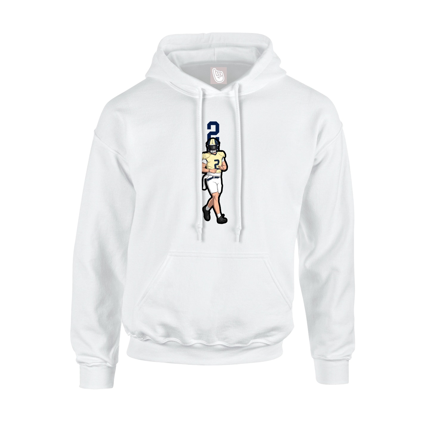 Youth Hoodie — Number Top in White