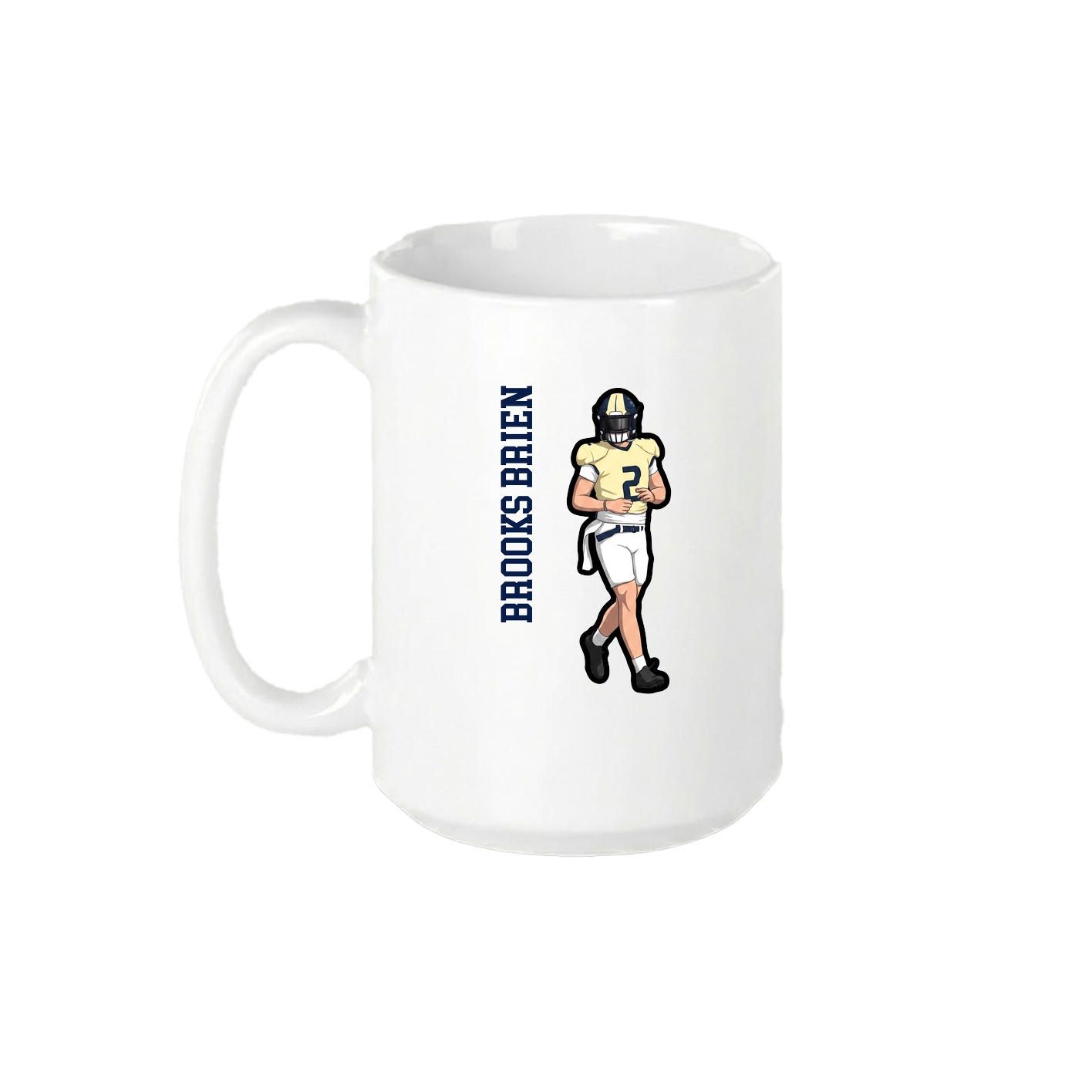15oz Coffee Mug — Name Vertical in White